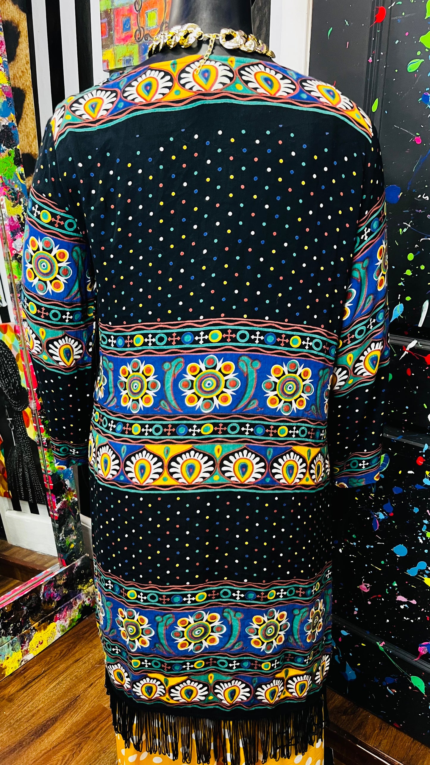 Vintage Abstract Mix Print Duster (12/14)