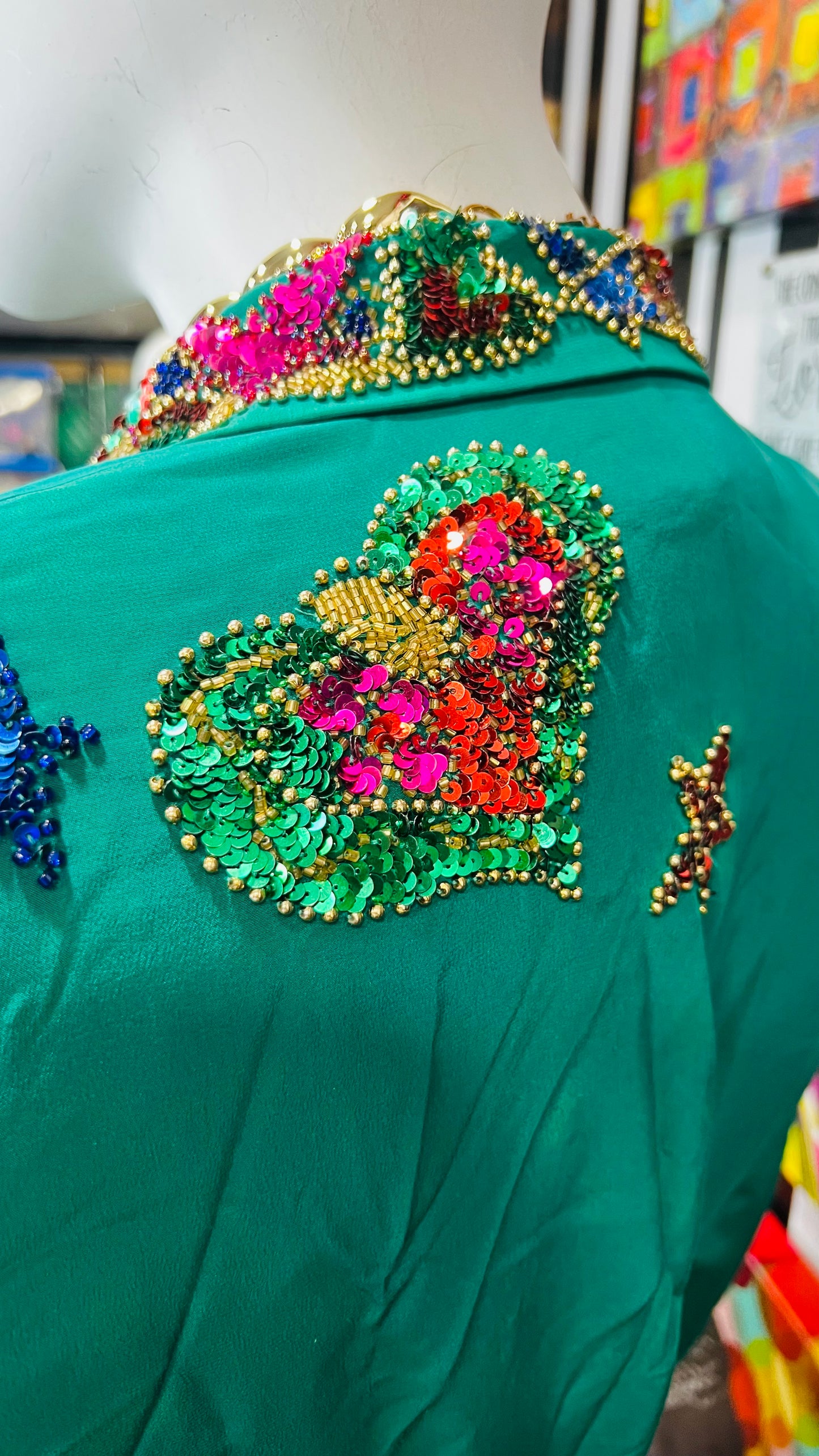 Vintage 100% Silk IB Diffusion Sequin Blazer (14)