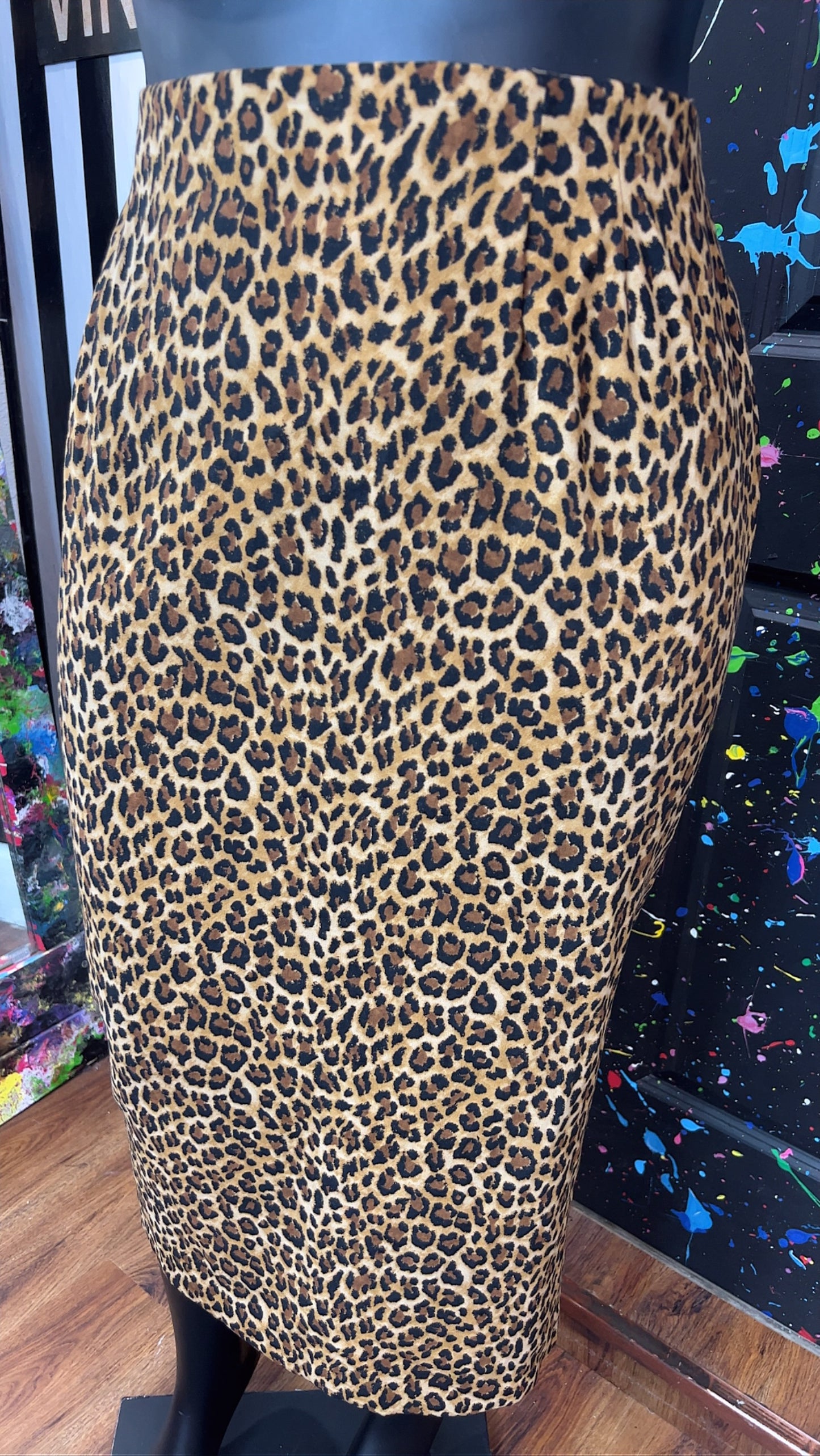 Vintage Cheetah Print Office Skirt (18W)
