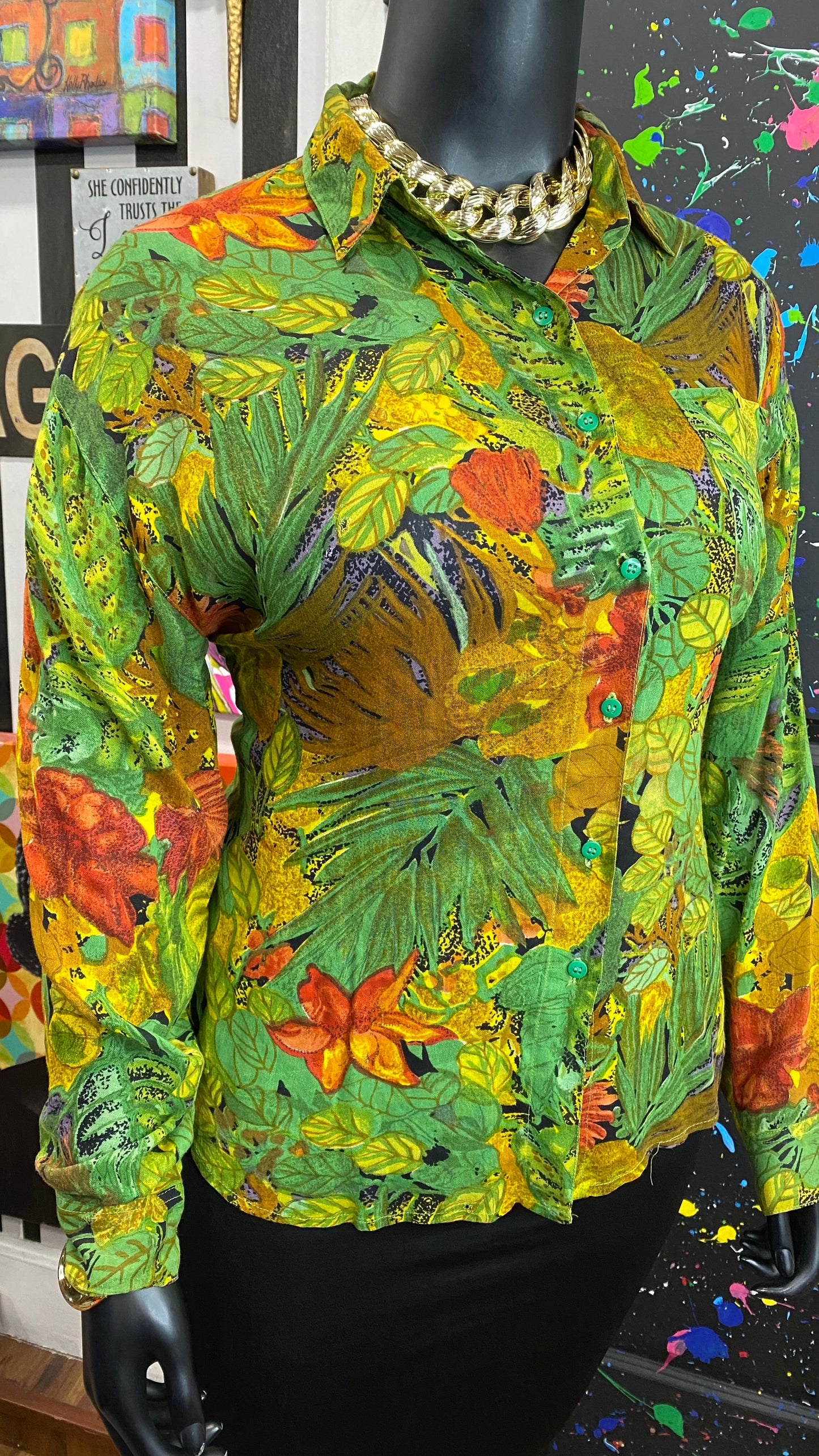 Vintage Tropical Rayon Blouse (18/20)
