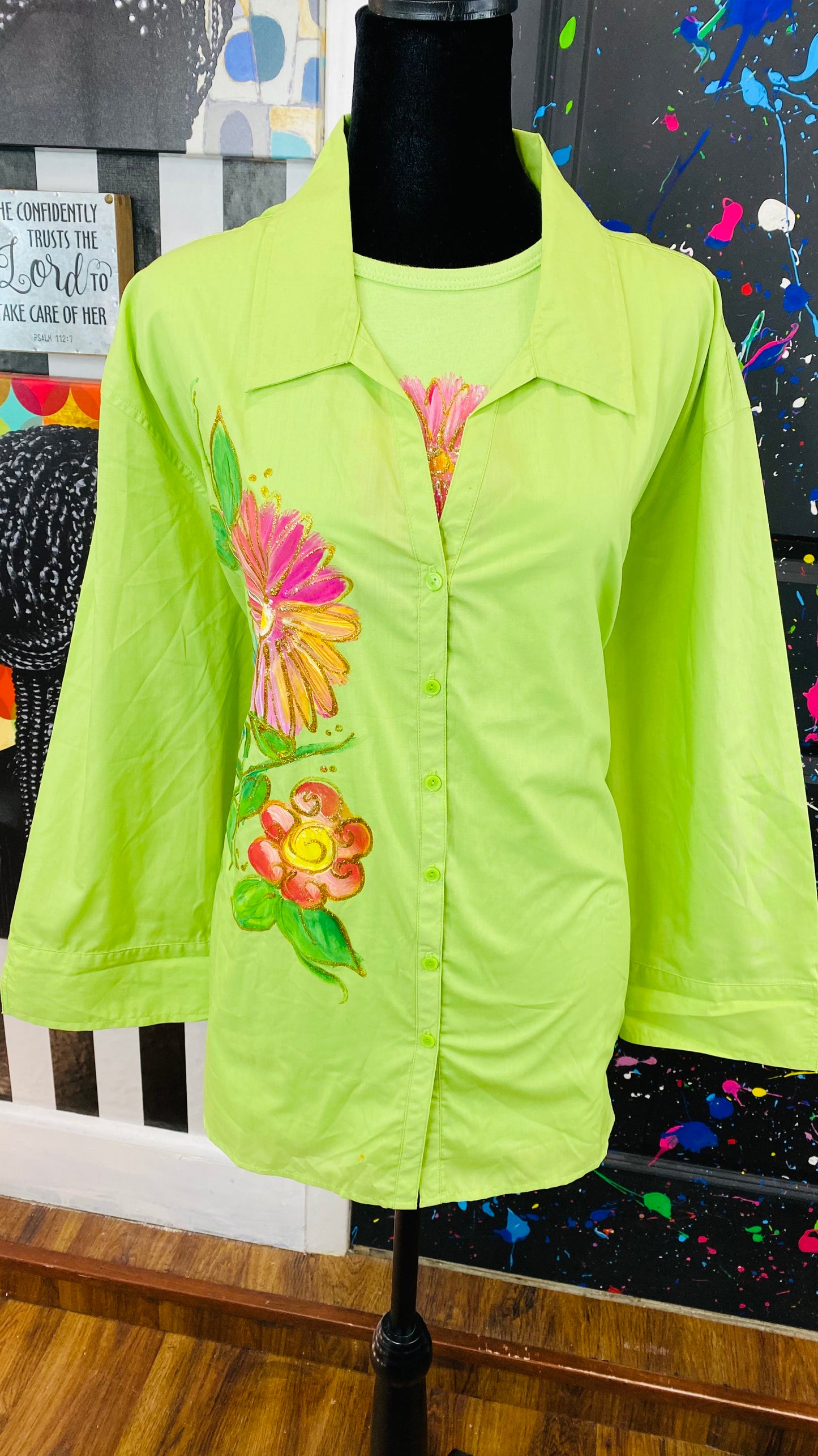 Vintage 3/4 Sleeve 2pc Blouse
