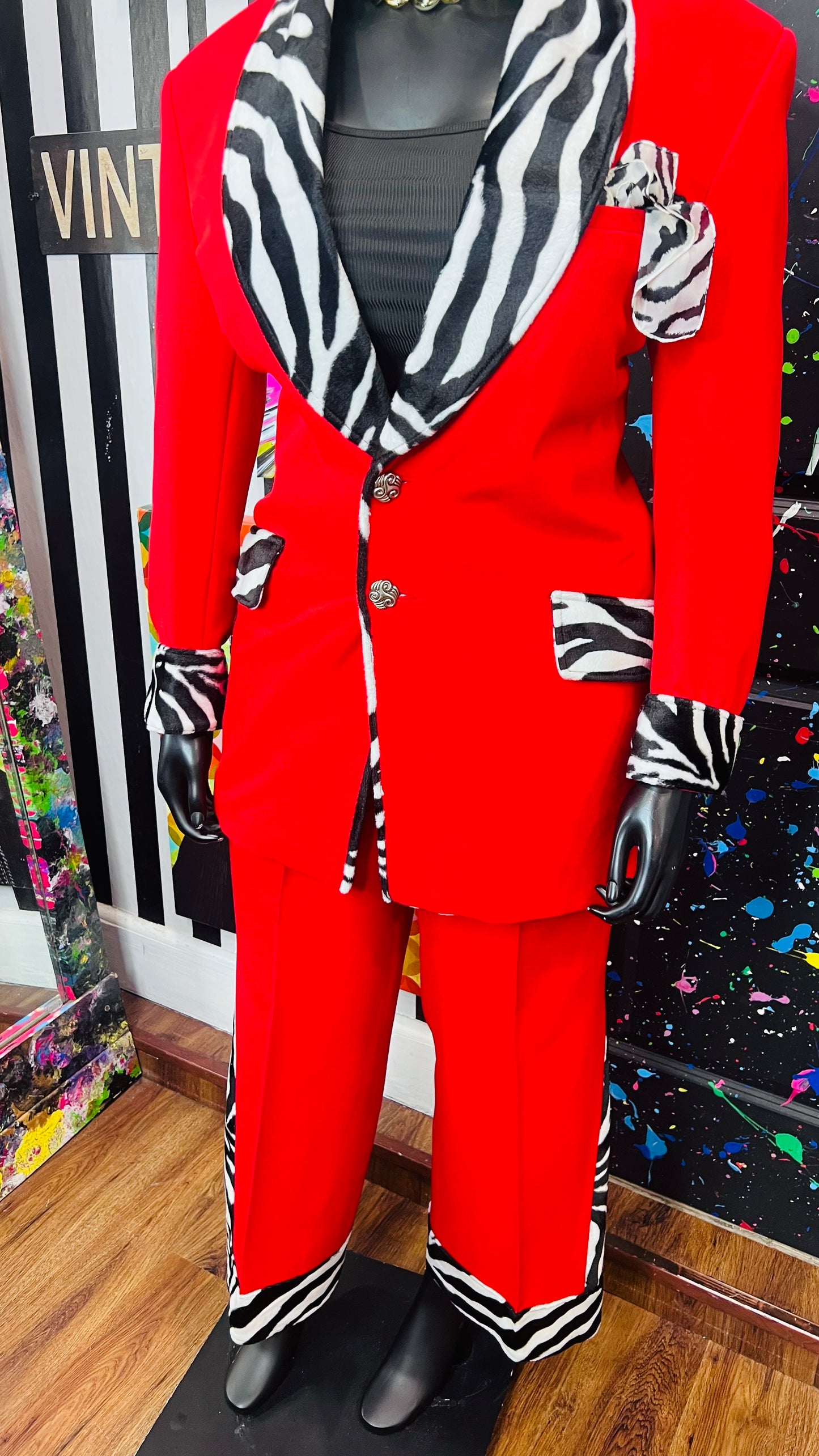 Red & Zebra Pants Suit (16)