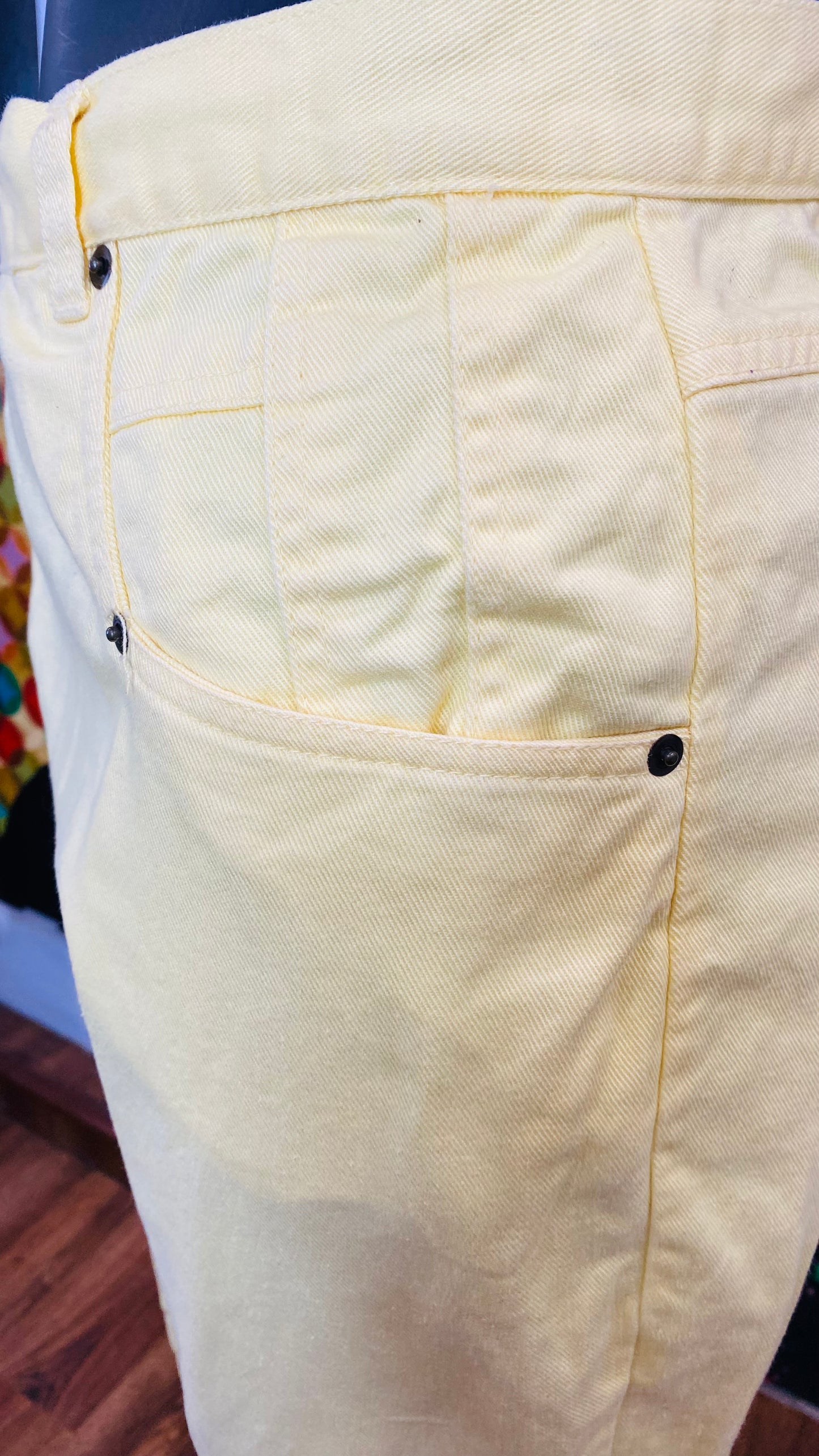 Vintage 90’s Red Denim Set- Yellow Jeans & Denim Jacket (26W)
