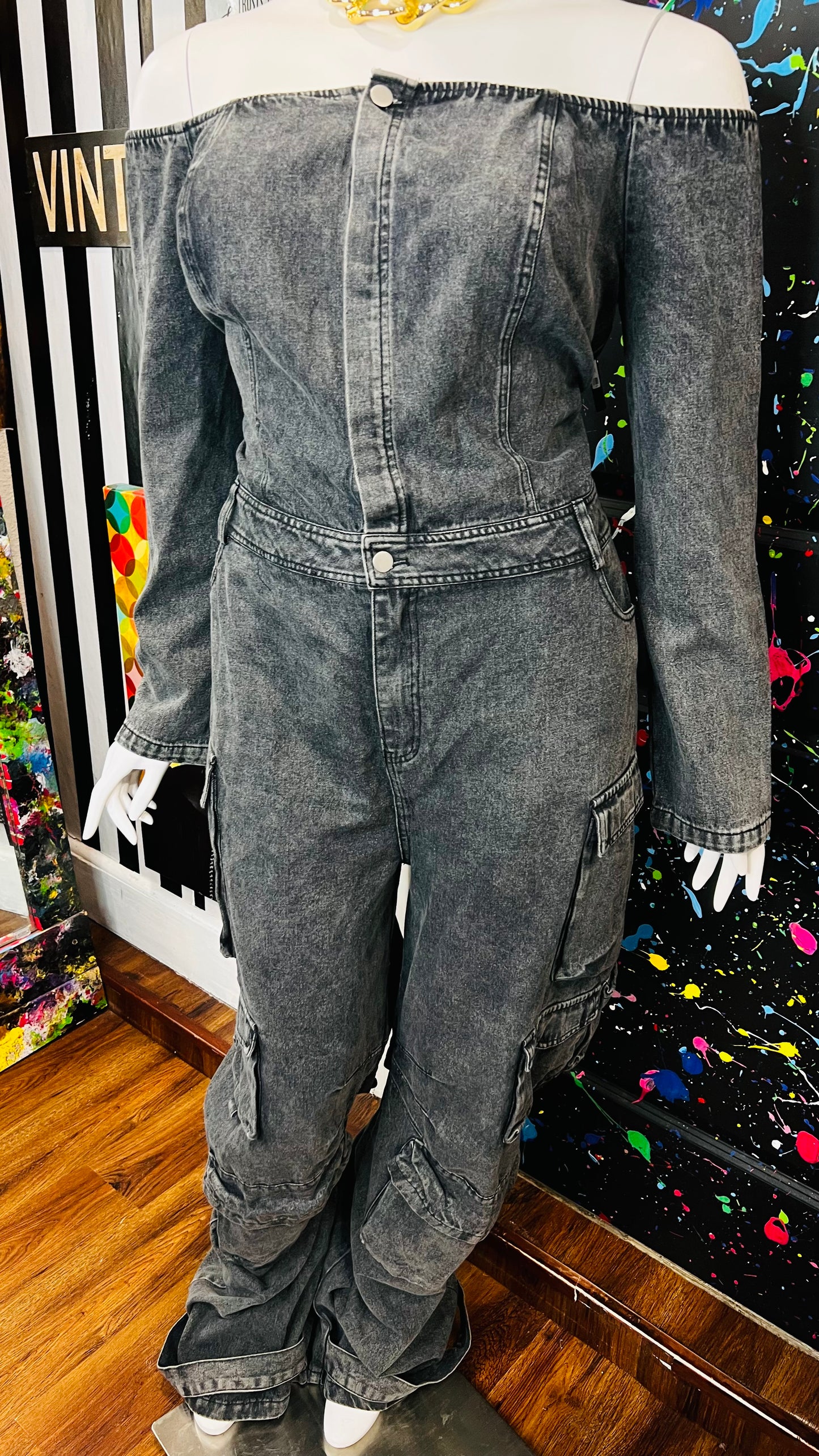 Vintage Inspired Denim Jumpsuit- New w/ Tags (18)