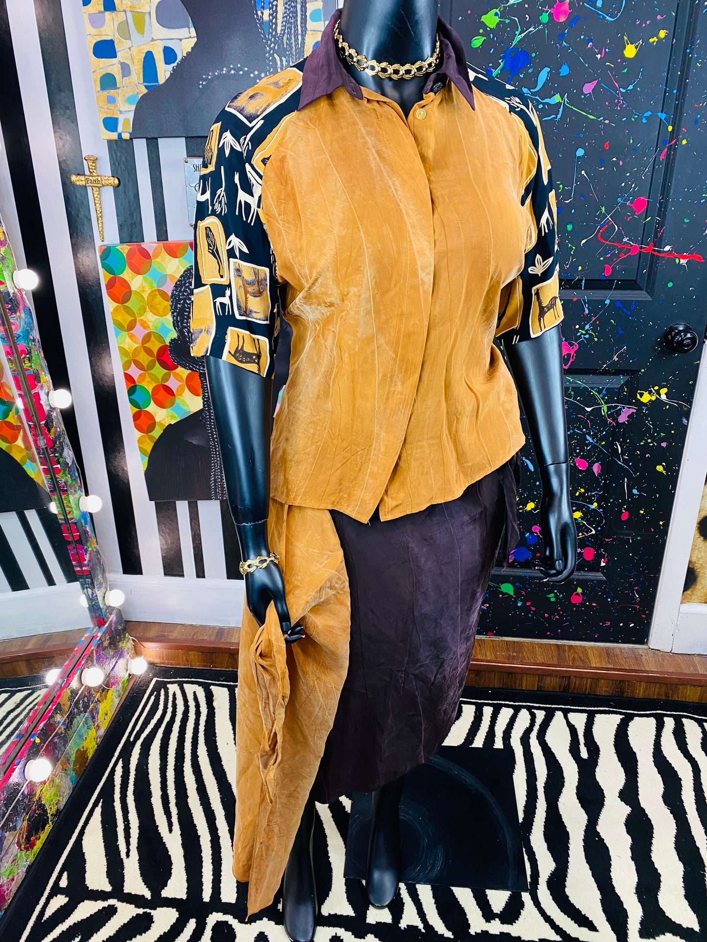 Vintage A.K.F 2 piece Skirt Set