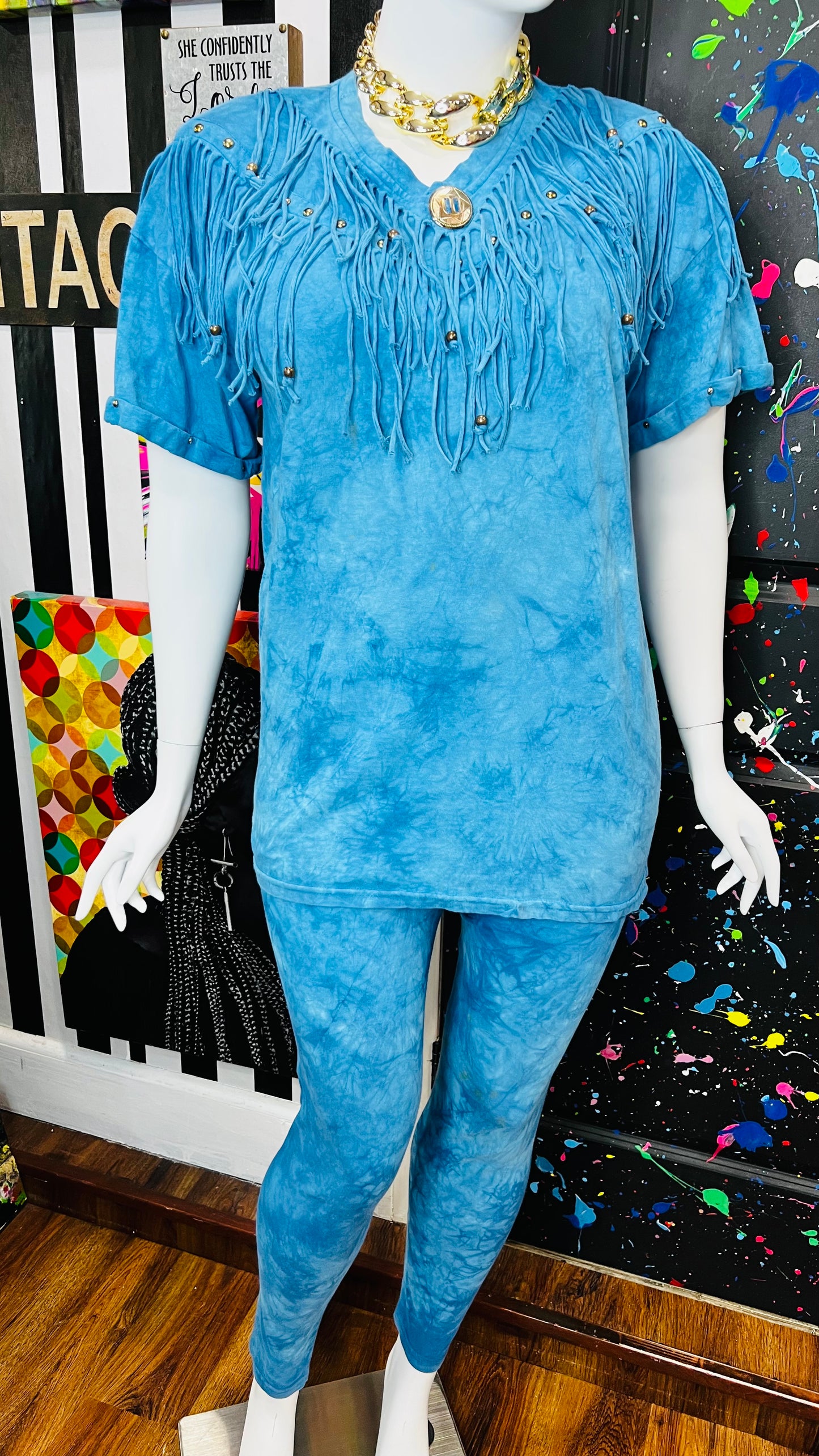 Vintage Cotton Fringe Pants Set (18/20)