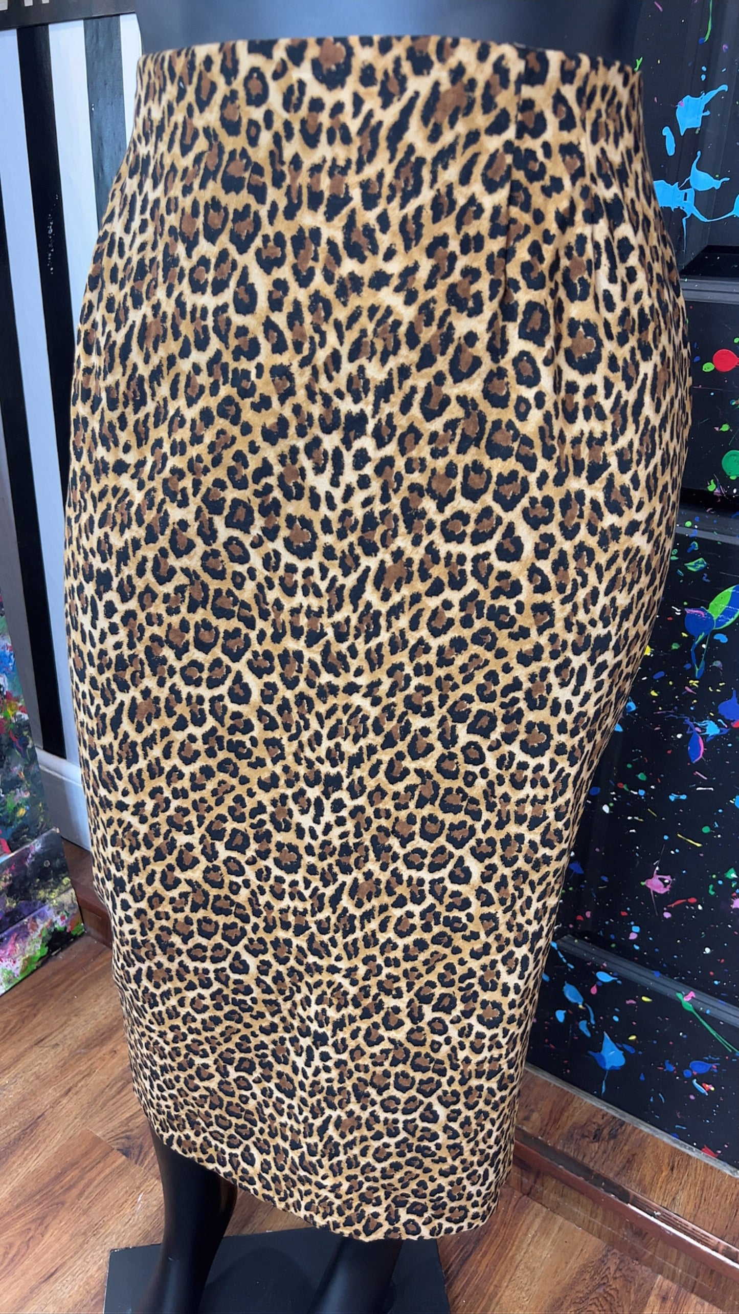 Vintage Cheetah Print Office Skirt (18W)
