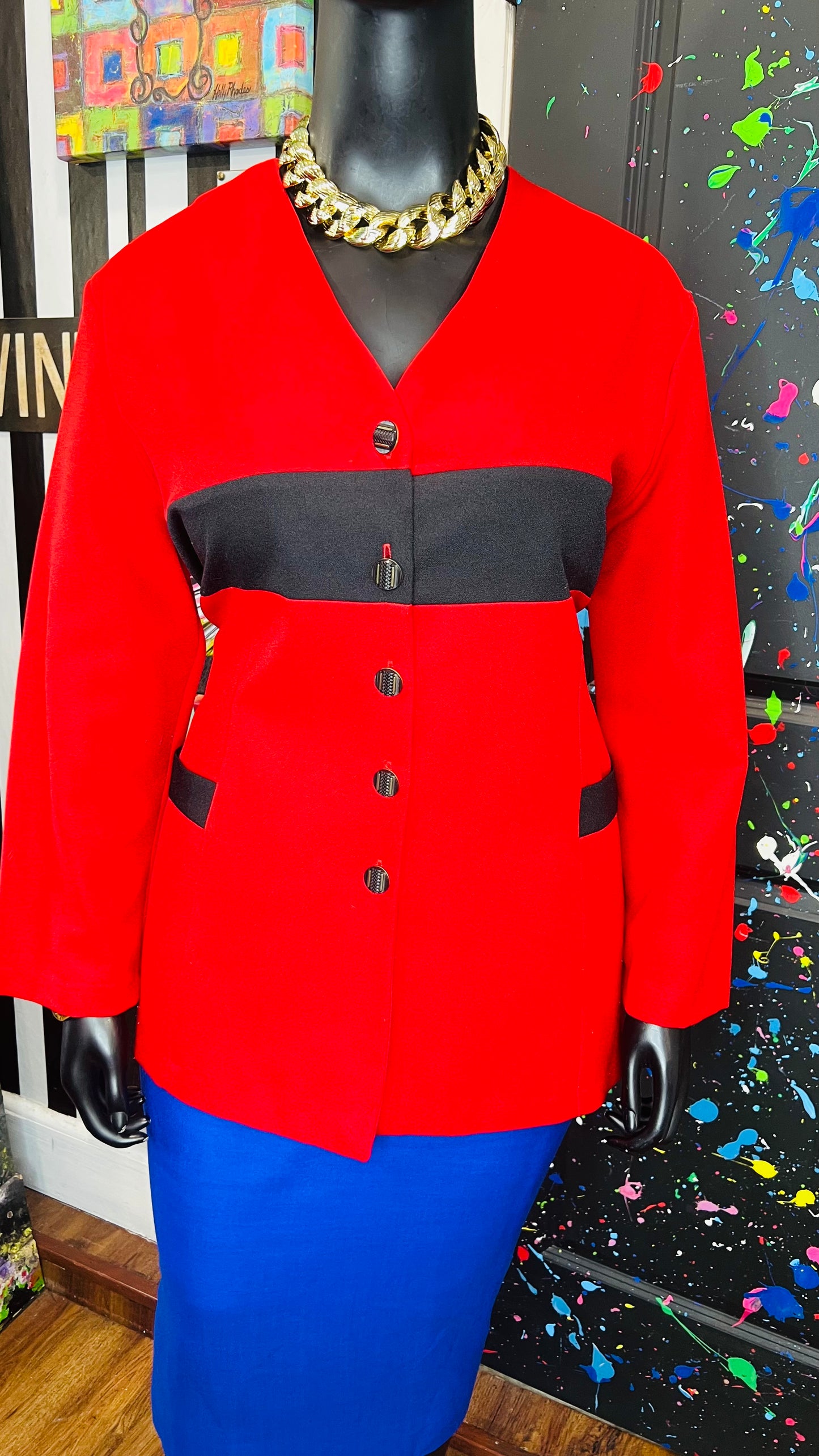 Vintage Black & Red Blazer (18/20)