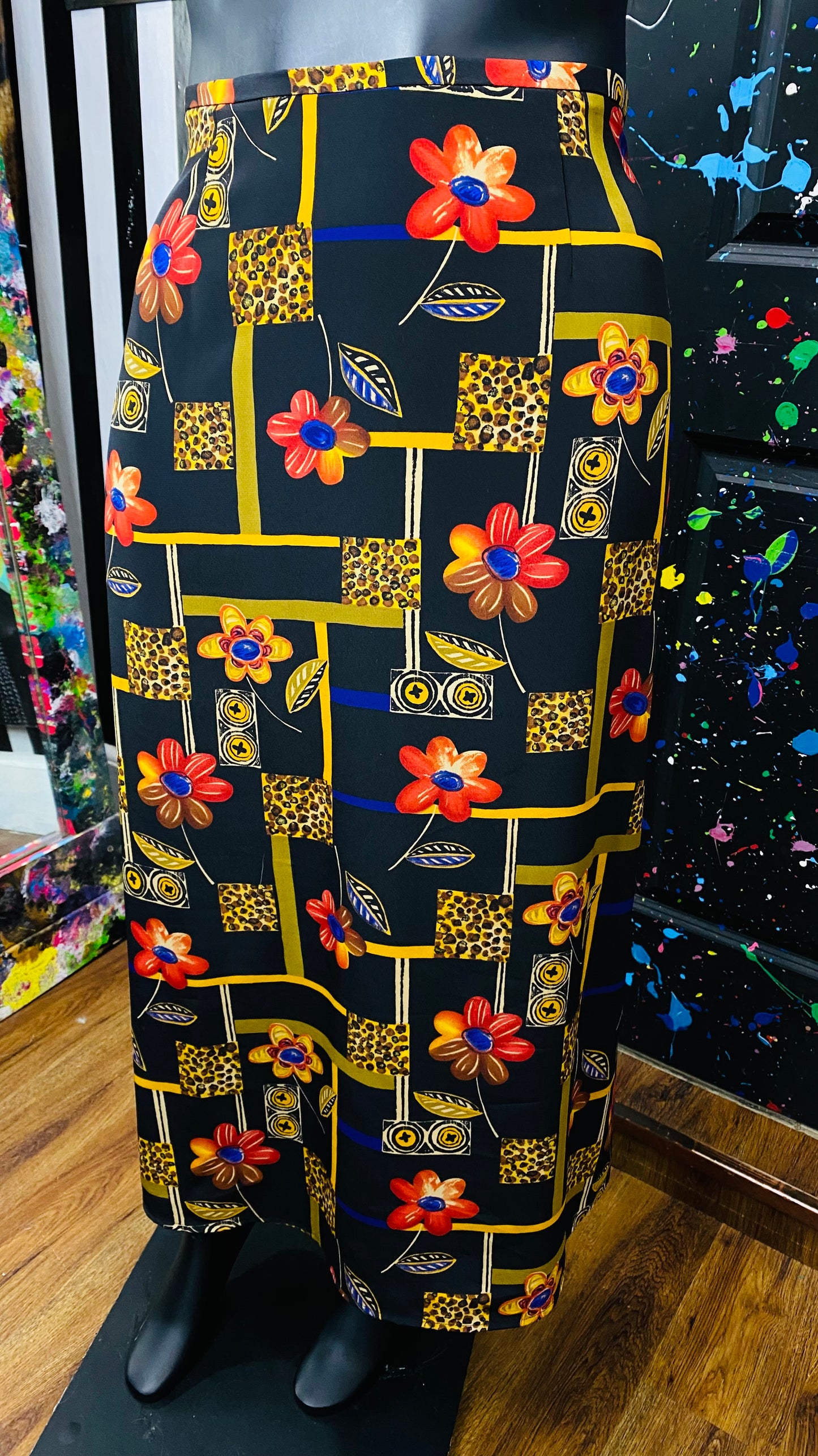 Vintage Animal Pribt & Floral Skirt Set (18W)