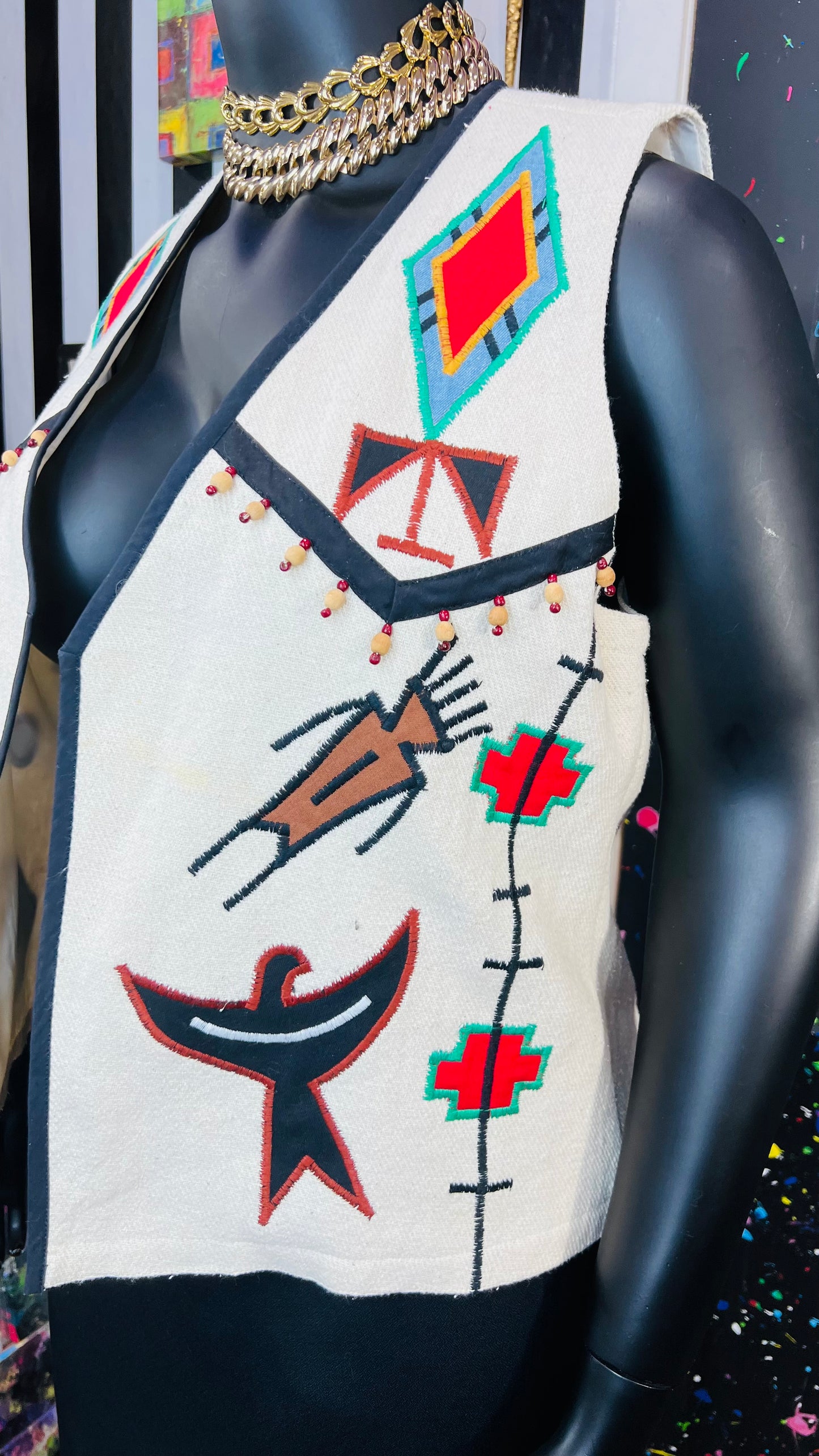 Vintage Tribal Print Vest (14)