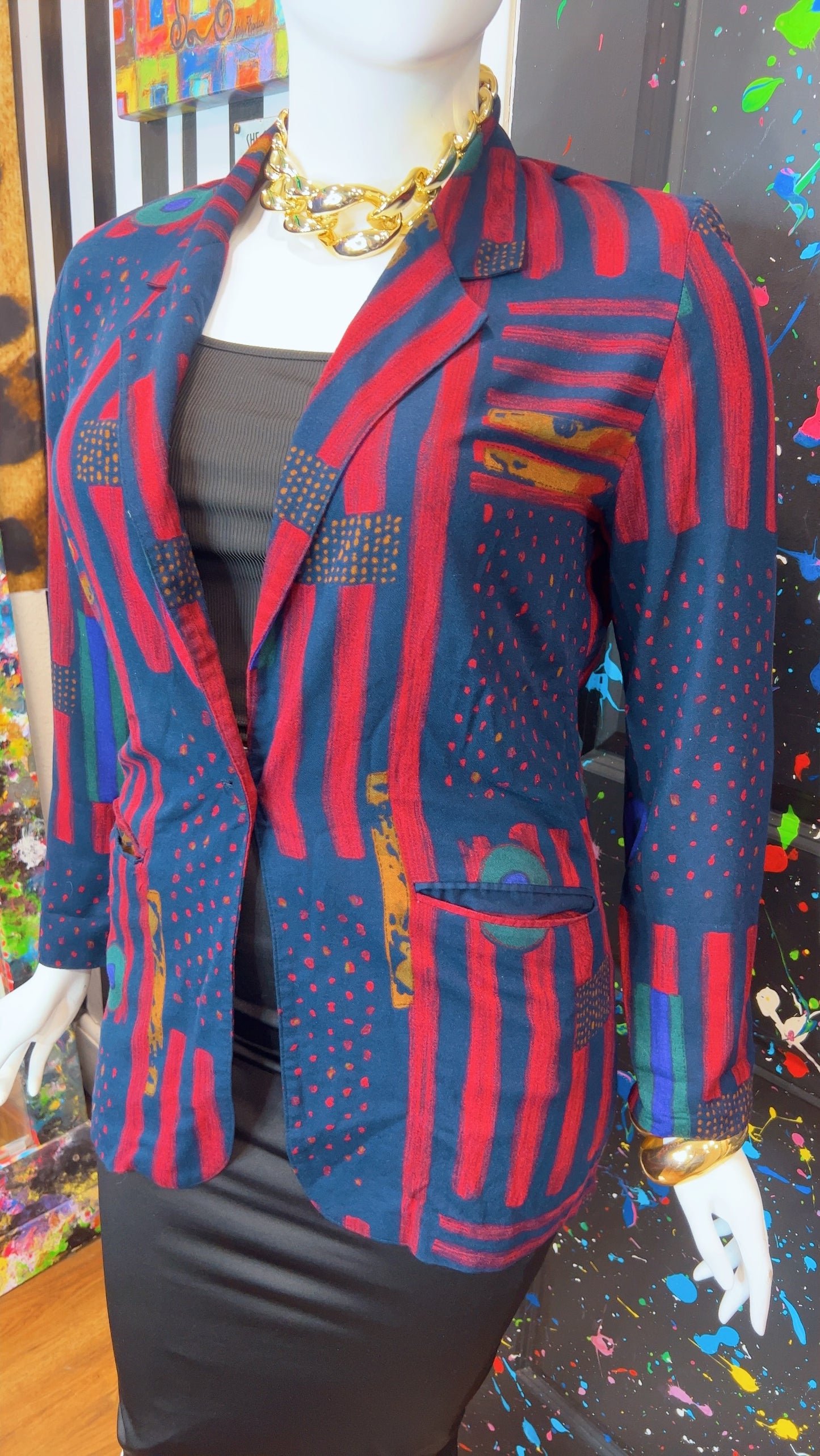 Vintage Rayon Abstract Blazer (12)
