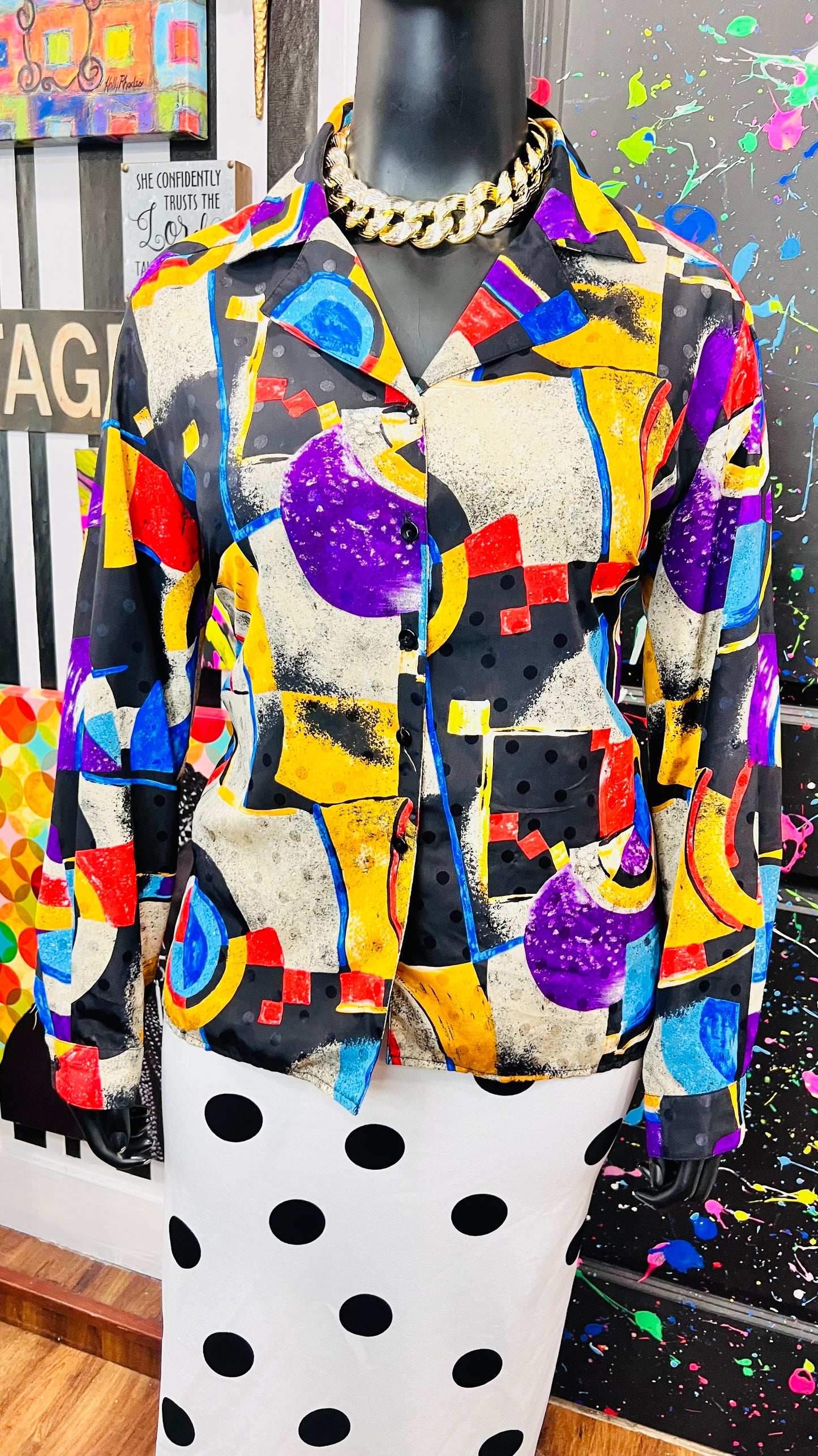 Vintage 90’s Abstract Blouse (20)