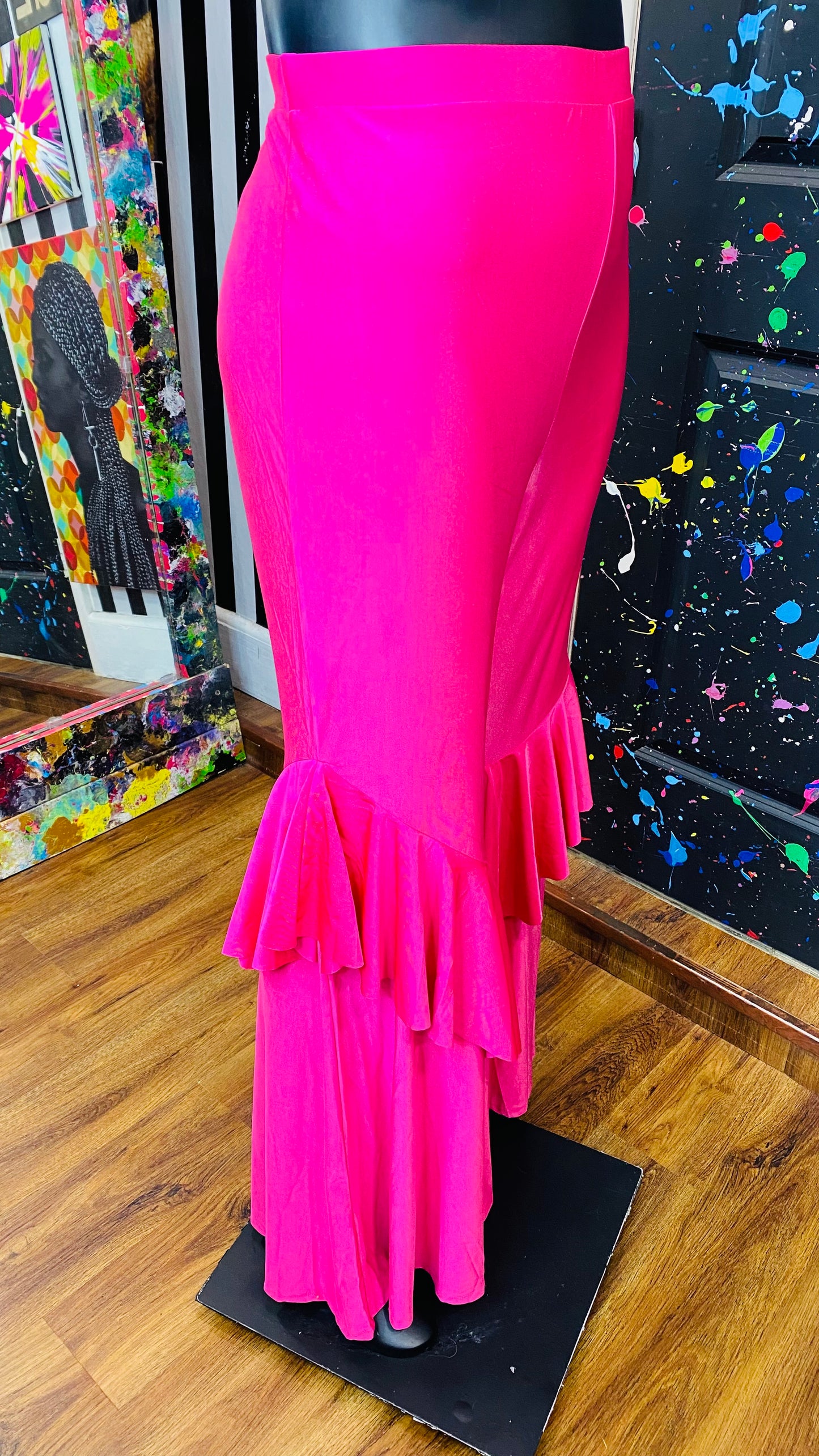 New w/ Tags Fuchsia Ruffle Bell Bottoms (22/24)
