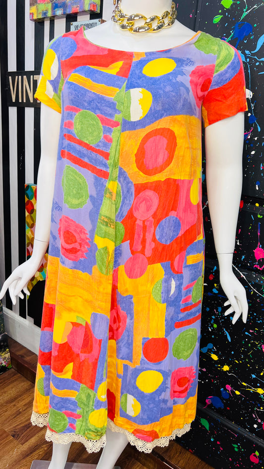 Vintage Striped Colorblock Dress (16)