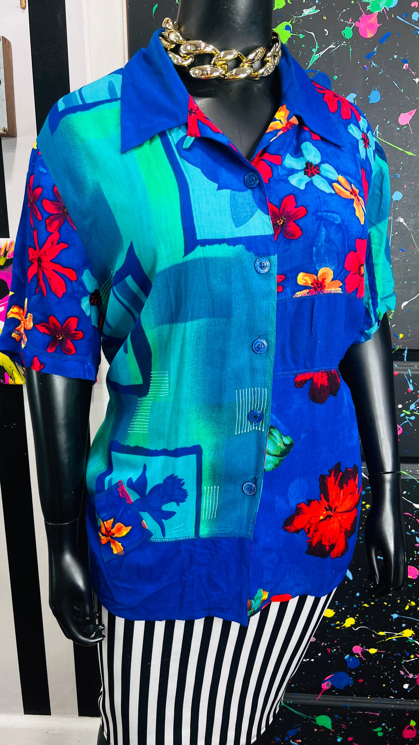 Vintage Rayon Tropical Blouse (24)