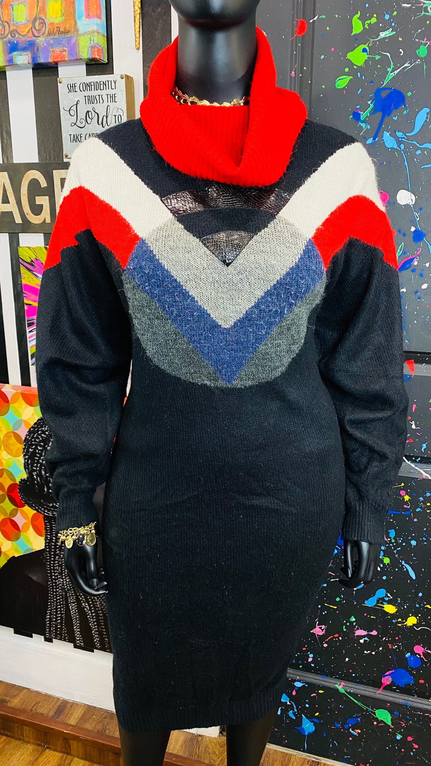 Vintage Knit Sweater Dress (22)