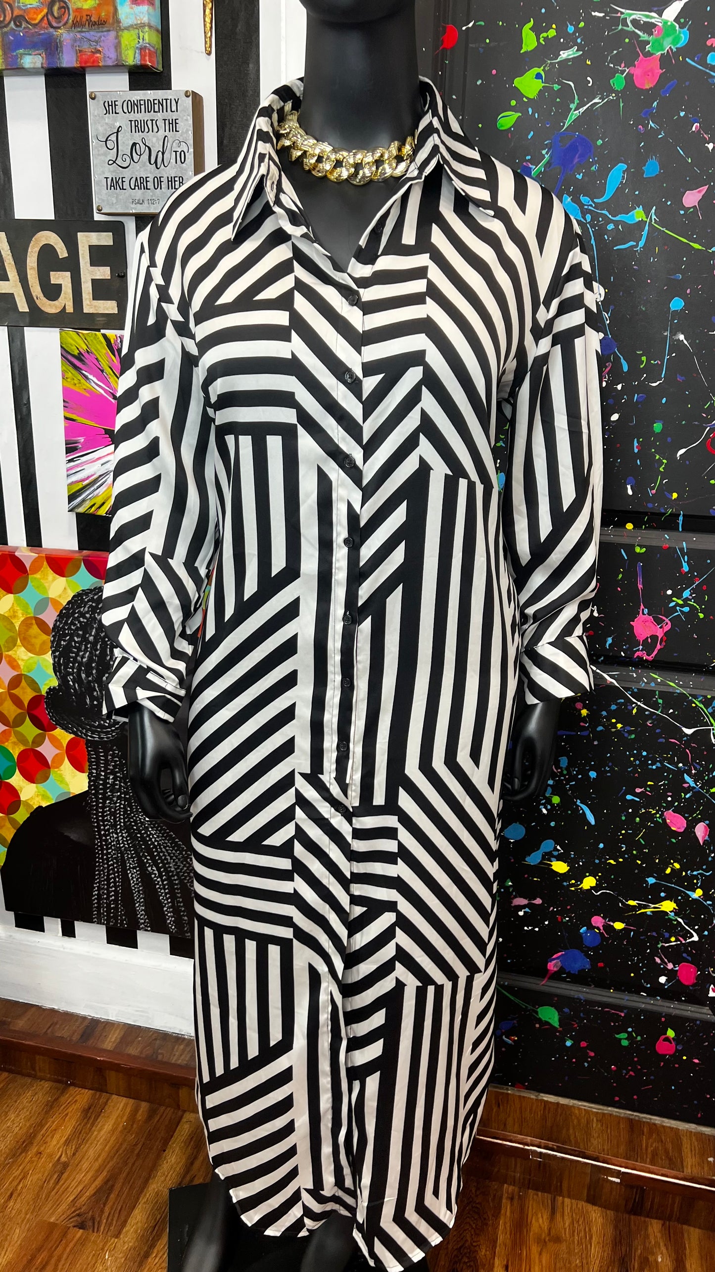Black & White Stripes Dress (22)