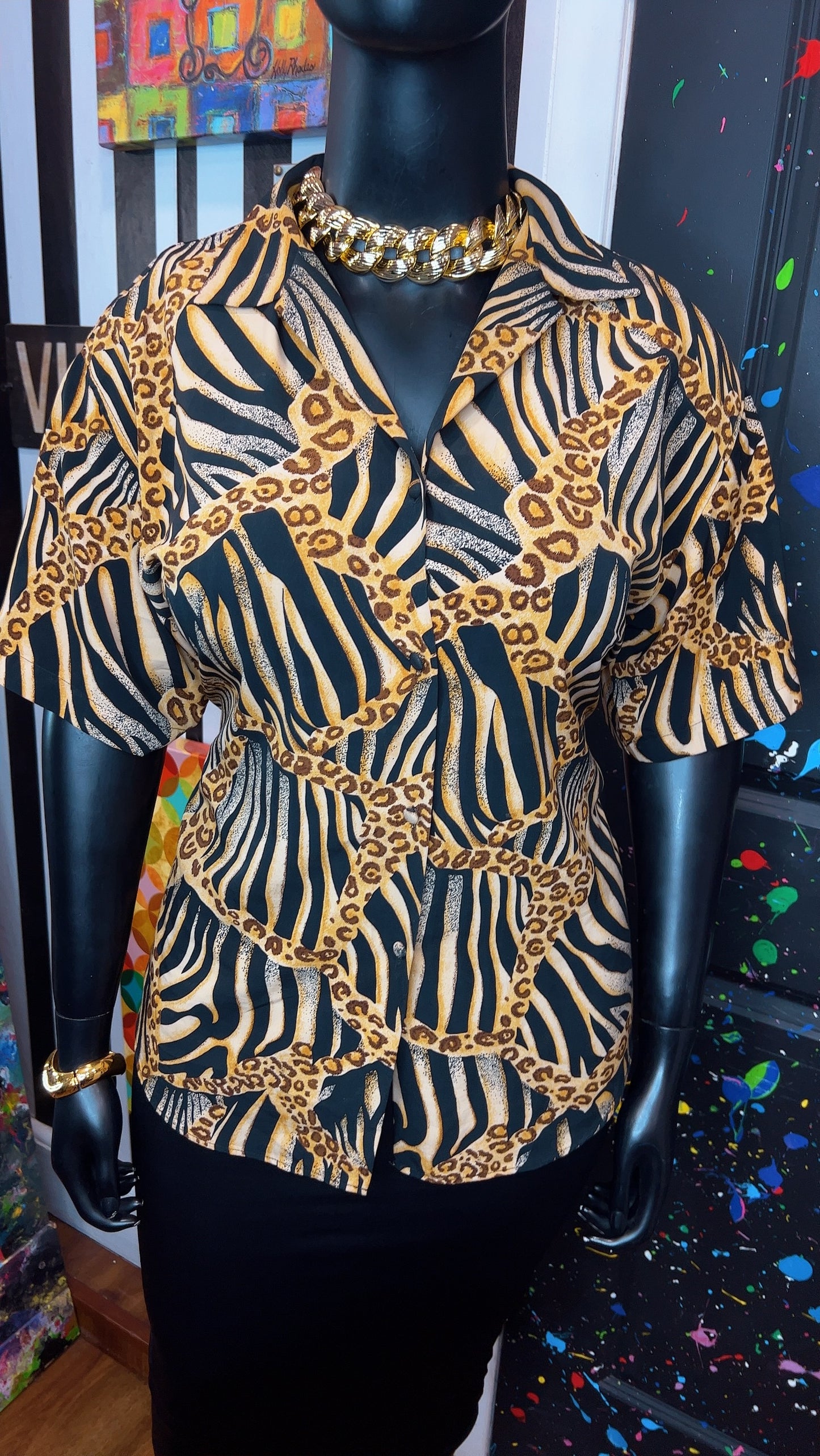 Vintage Animal Print Blouse (18)