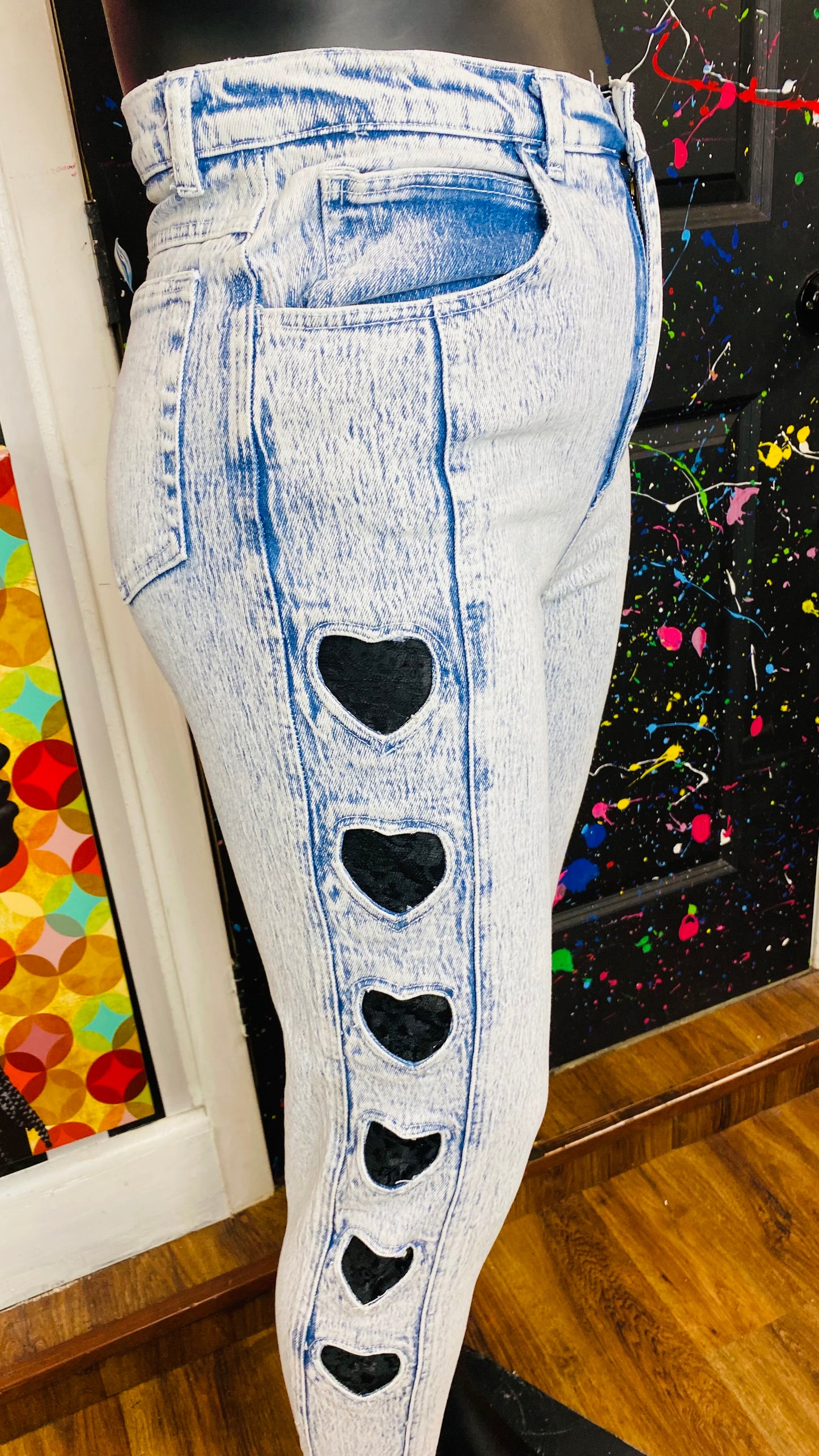 Vintage Stefano International Stonewash & Lace Jeans (14)