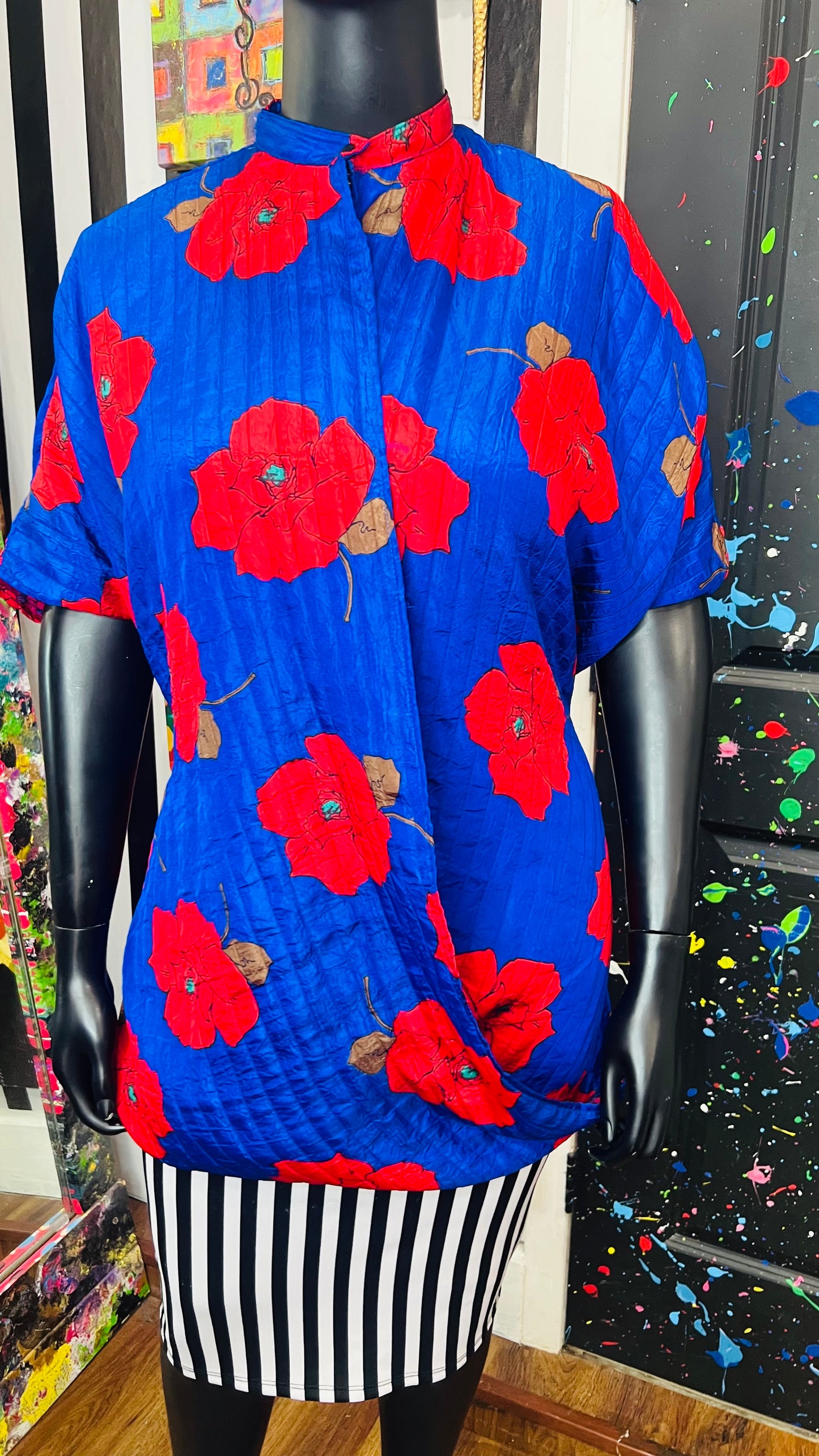 Vintage Floral Unique Blouse (OS)