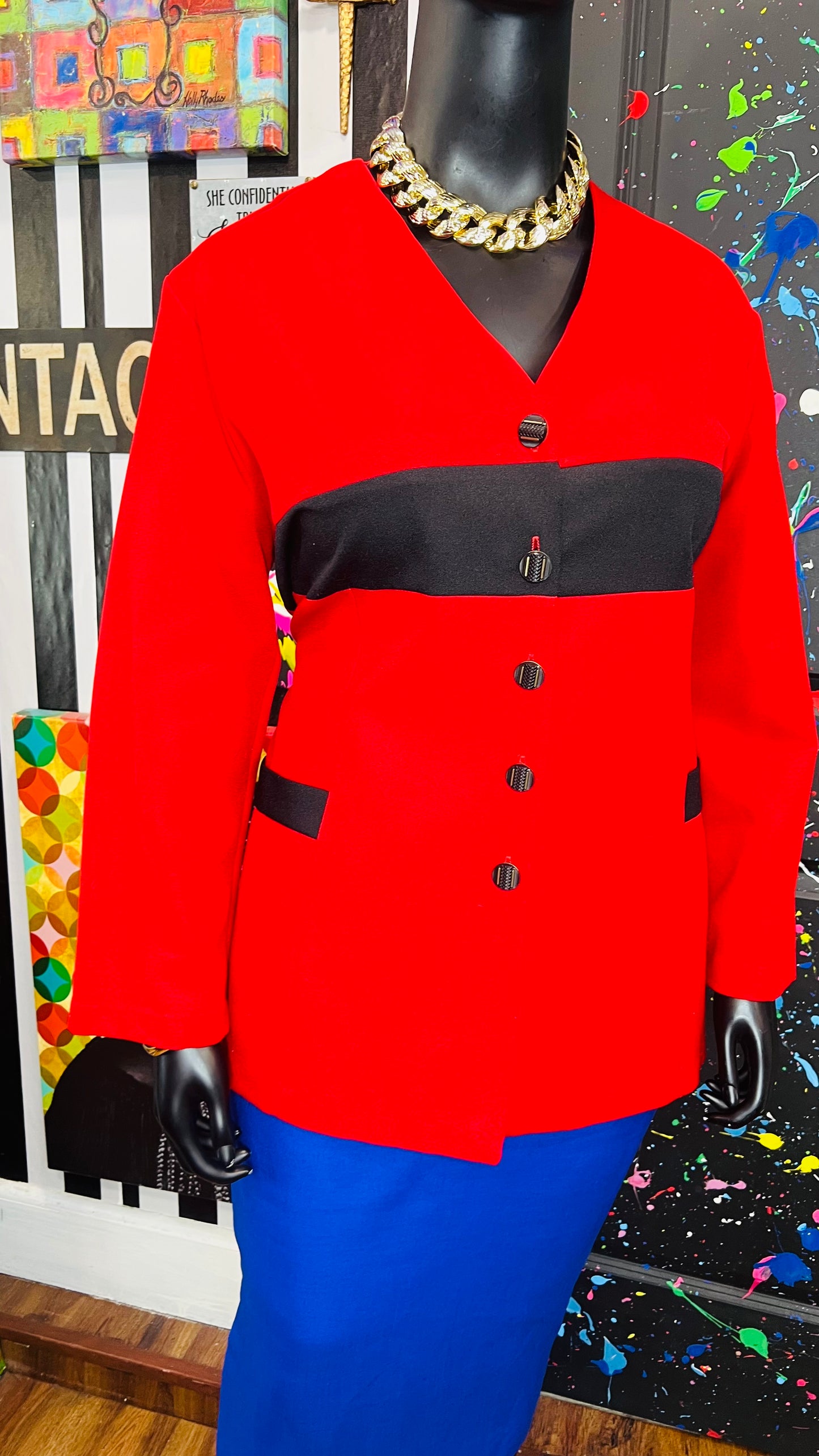 Vintage Black & Red Blazer (18/20)