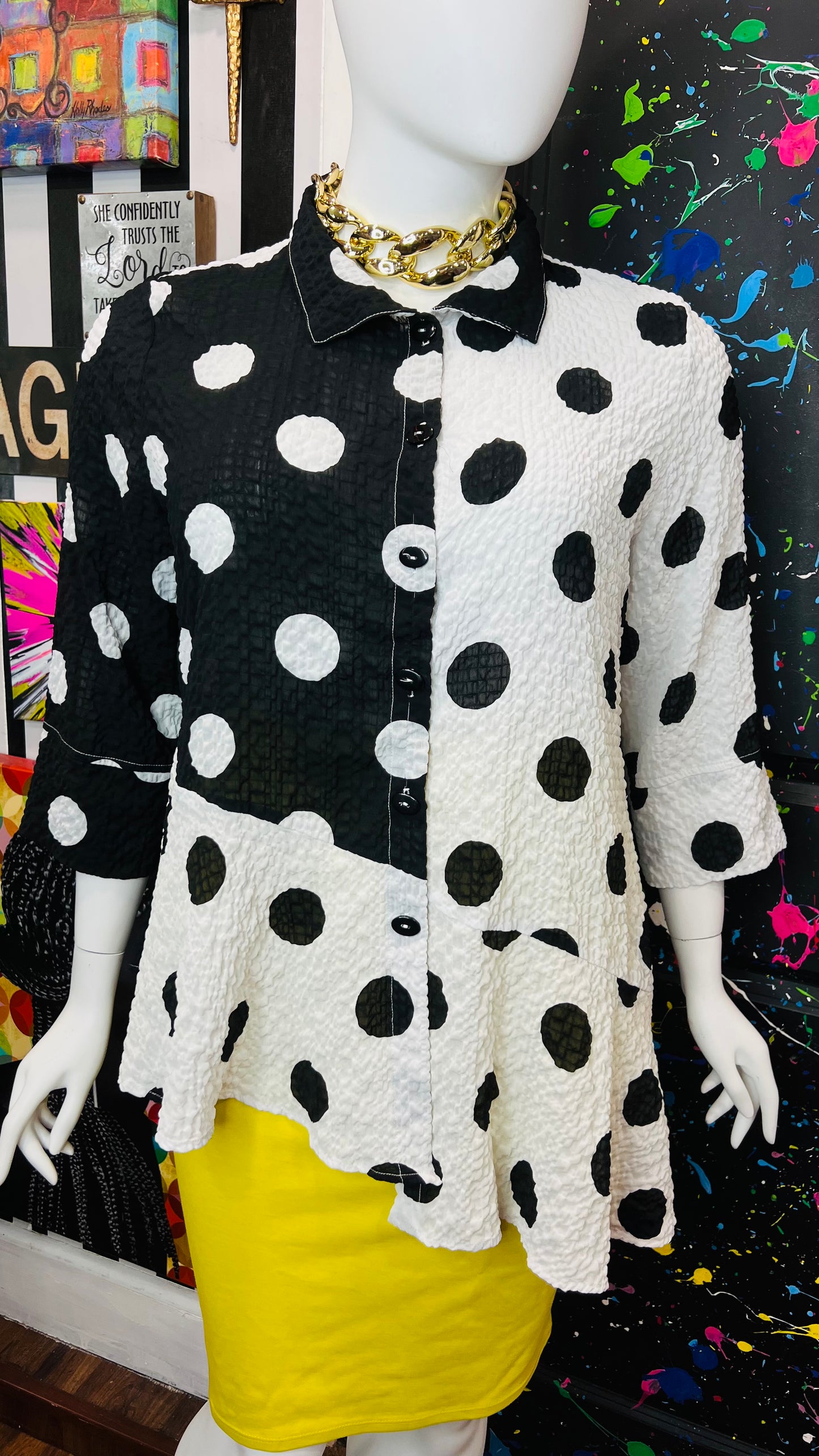 Black & White Polka Dot Blouse (22)
