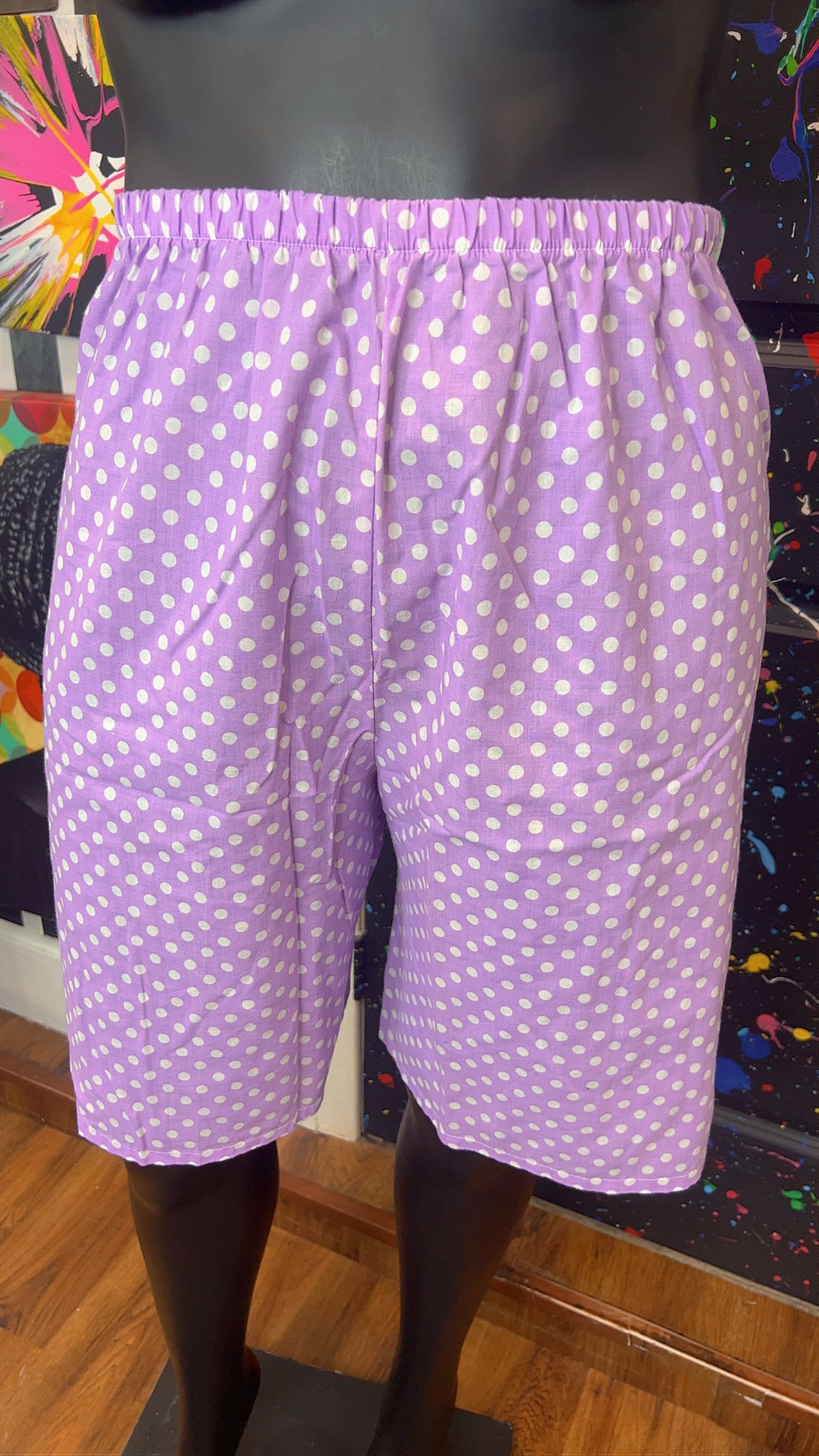 Vintage Cotton Purple & White Shorts (22)