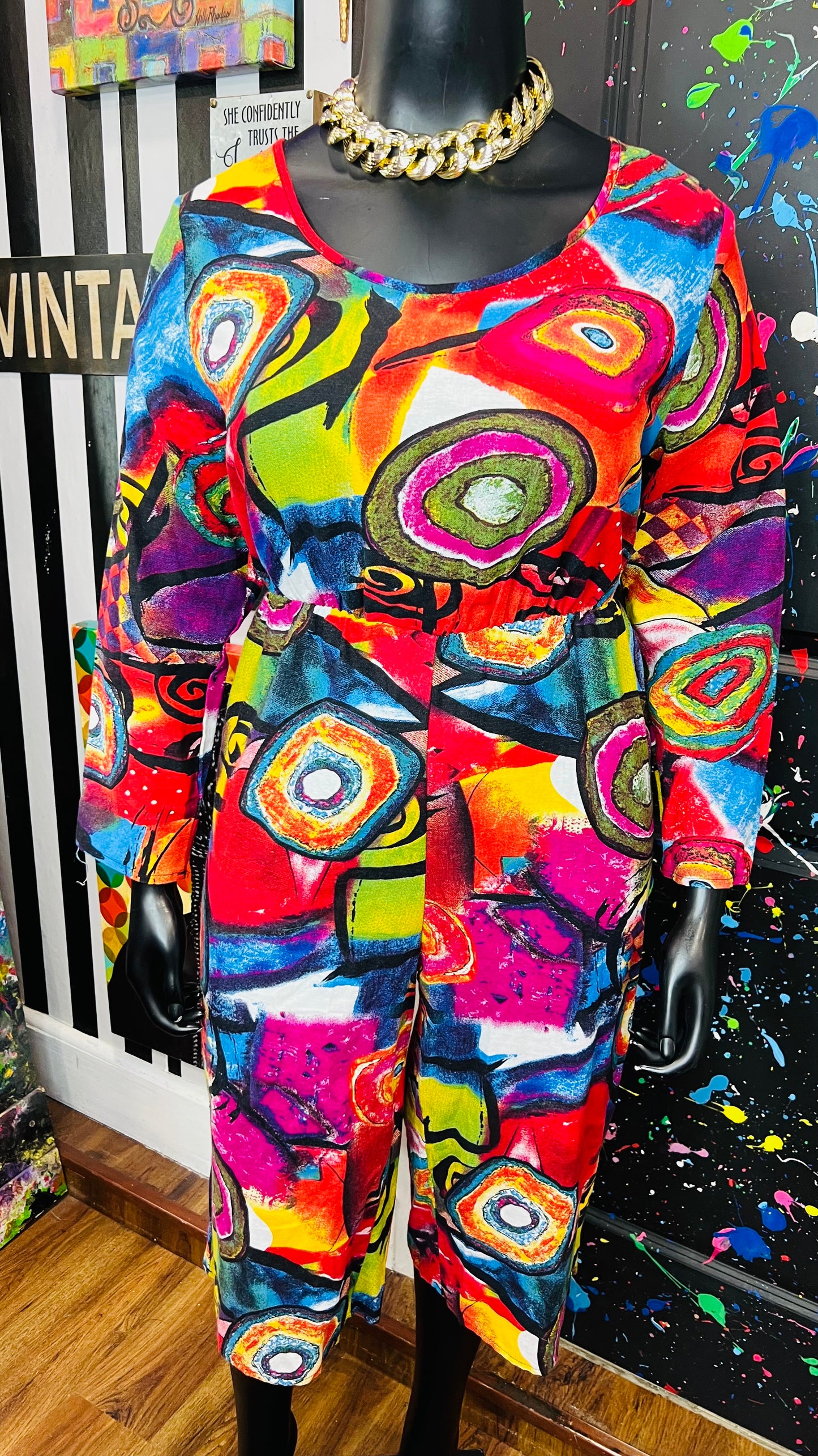 Vintage Long Sleeve Abstract Romper (16)