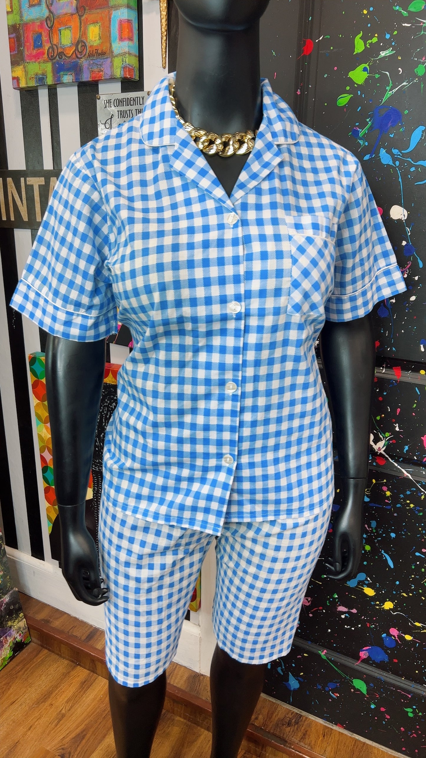 Vintage Blue & White Shorts Set (18)