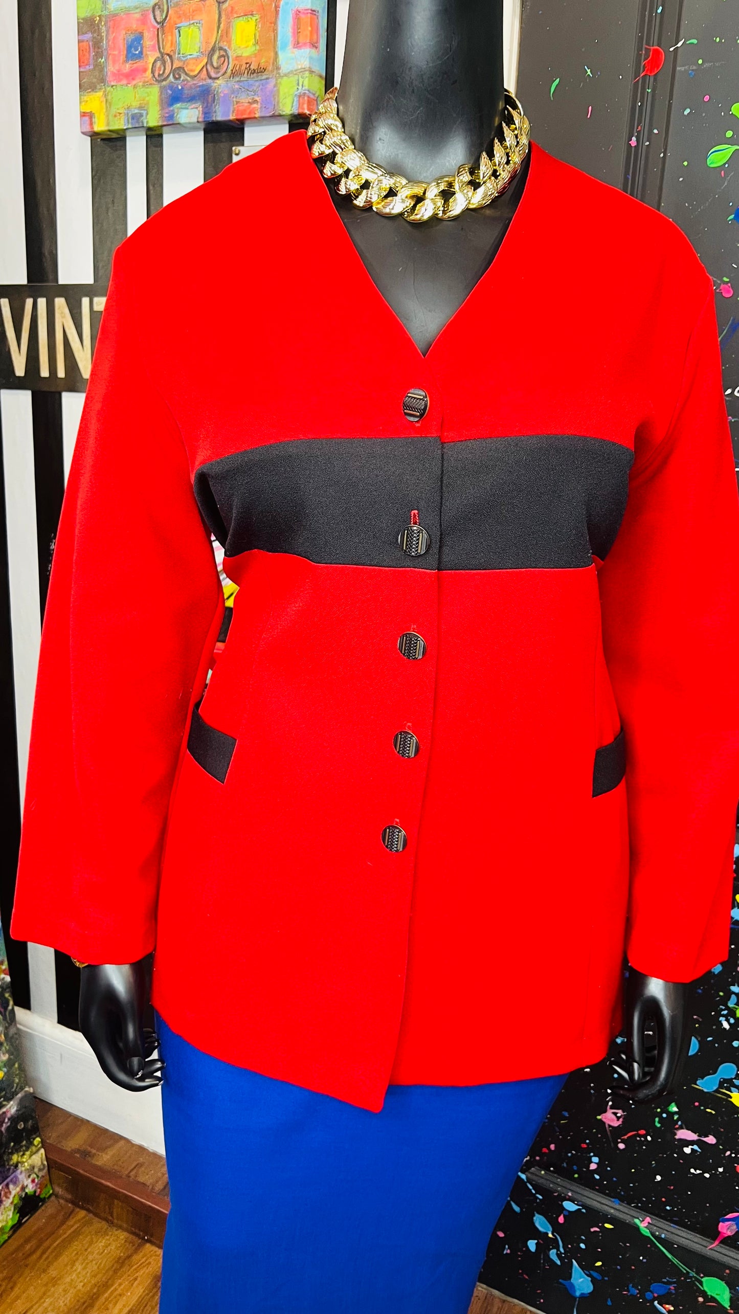 Vintage Black & Red Blazer (18/20)