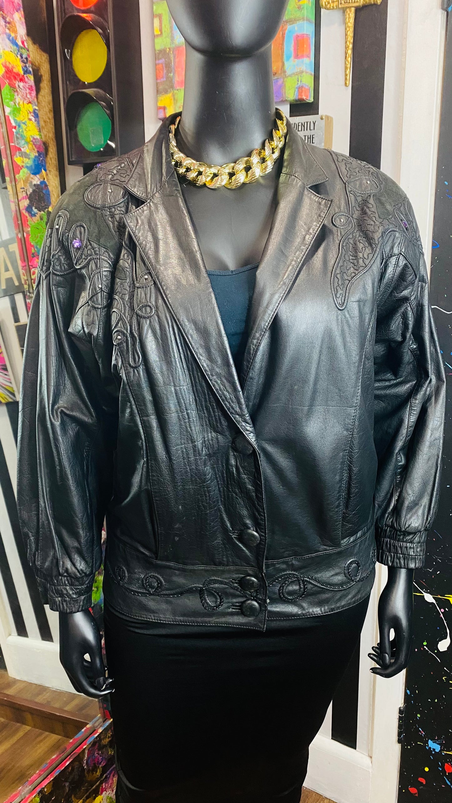 Vintage Genuine Leather Jewel jacket (18)
