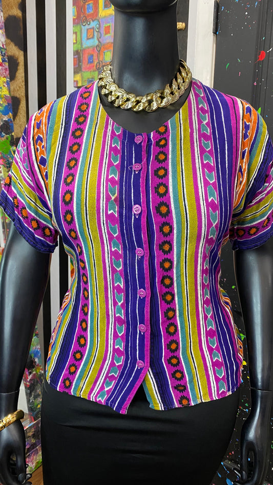 Vintage Rayon Western Blouse (22)