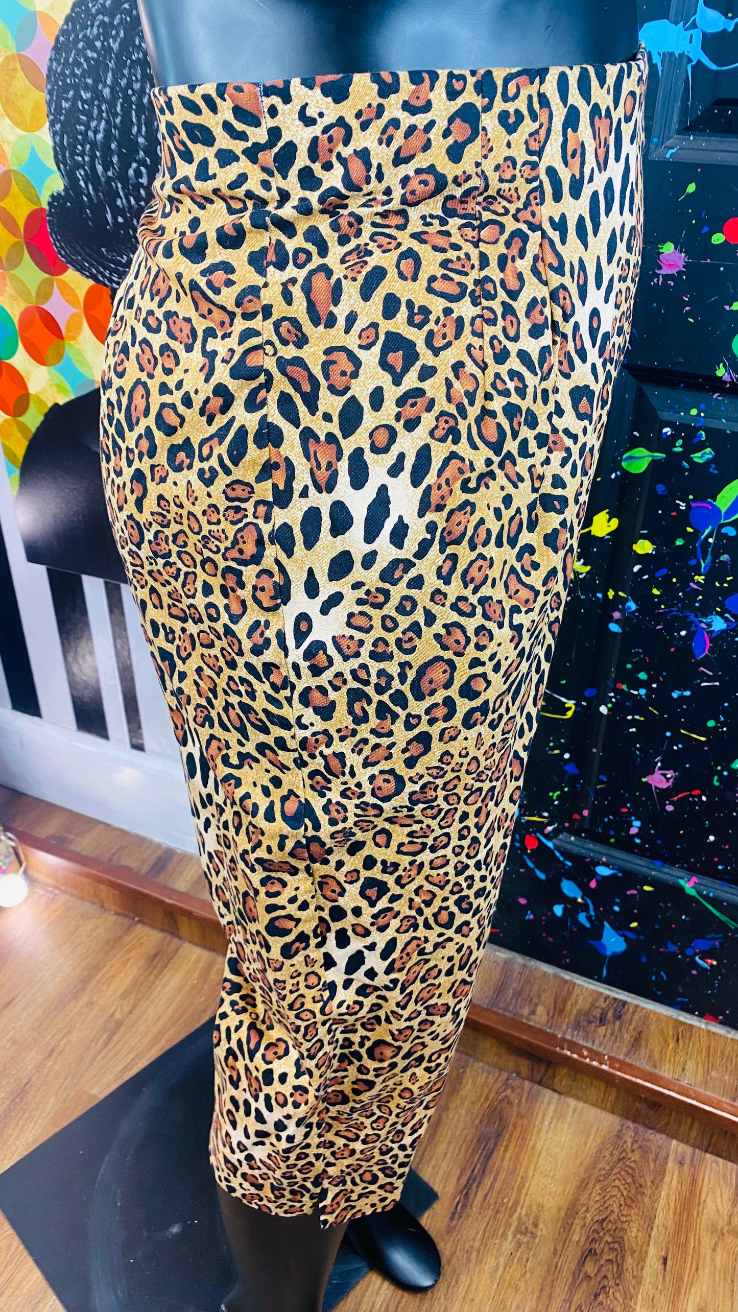 Cheetah Print Stretch Capri Pants