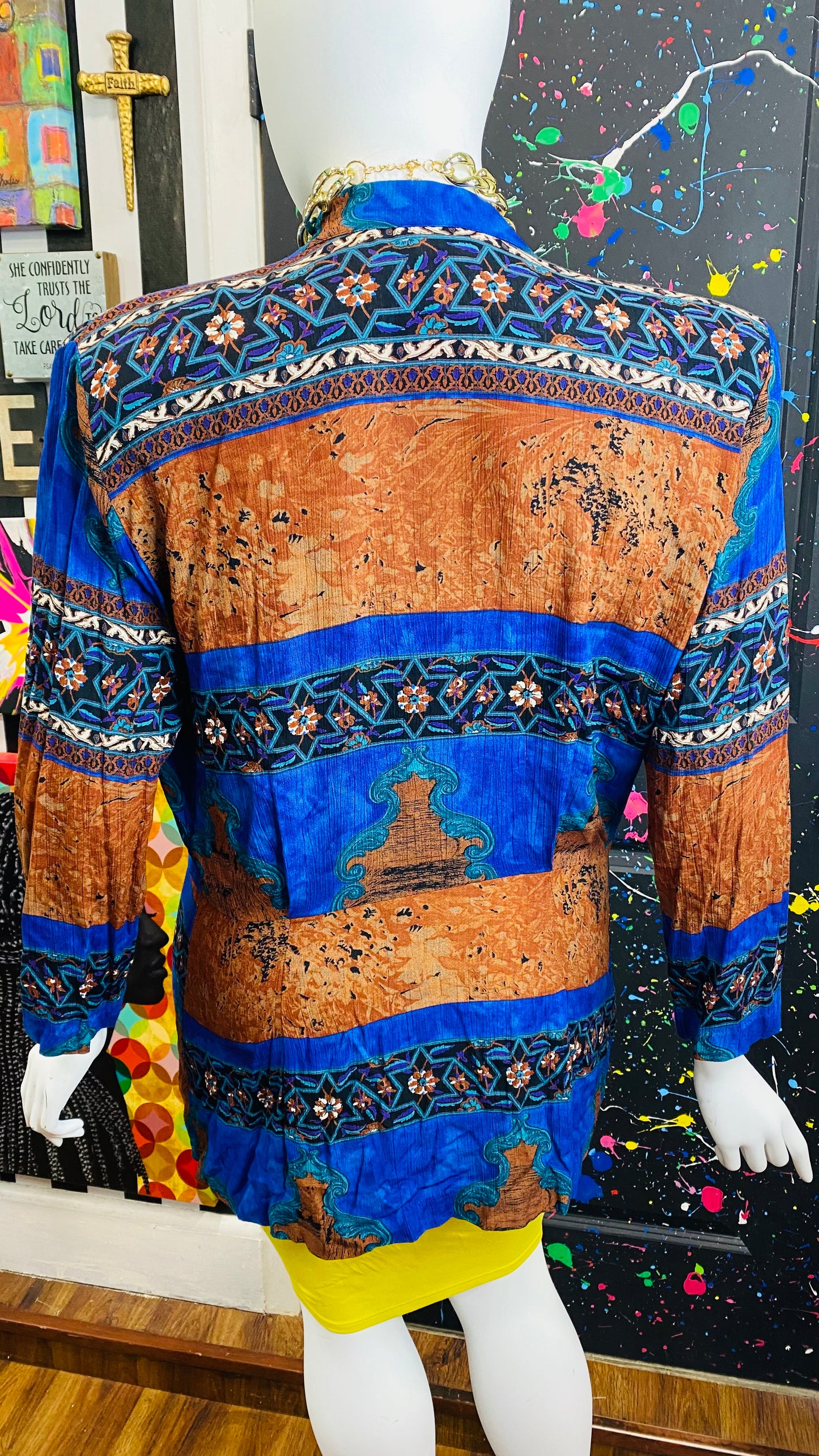 Vintage Abstract Rayon Blazer (16)
