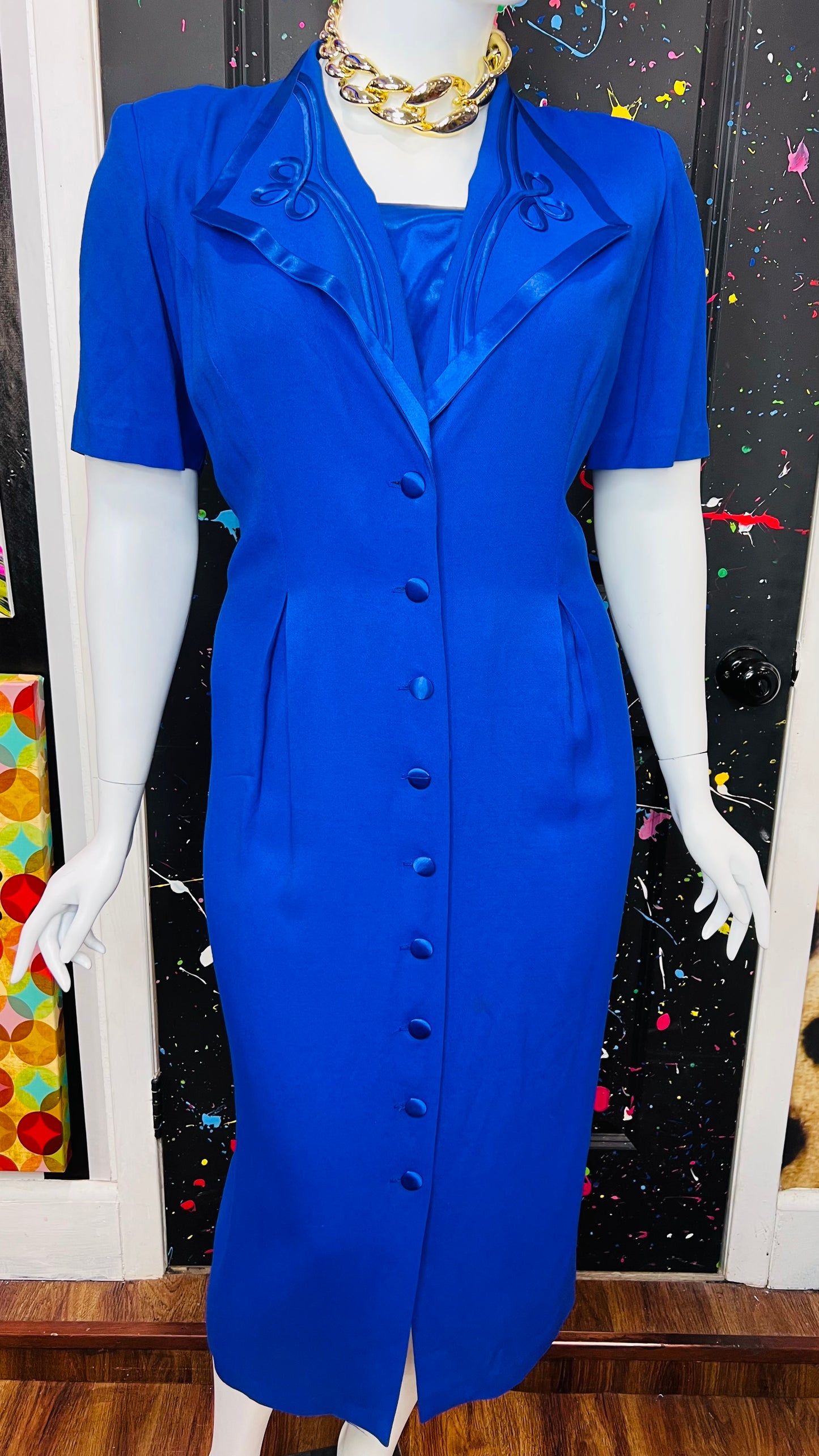 Vintage ‘Blues’ Statement Dress (20W)