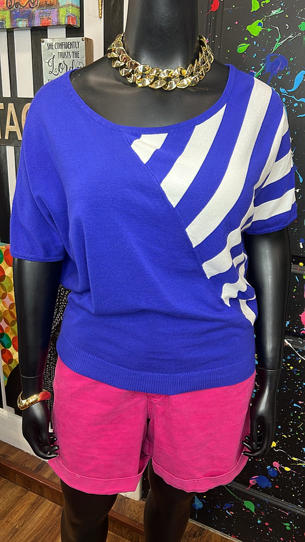 Striped Purple & White Blouse (22)