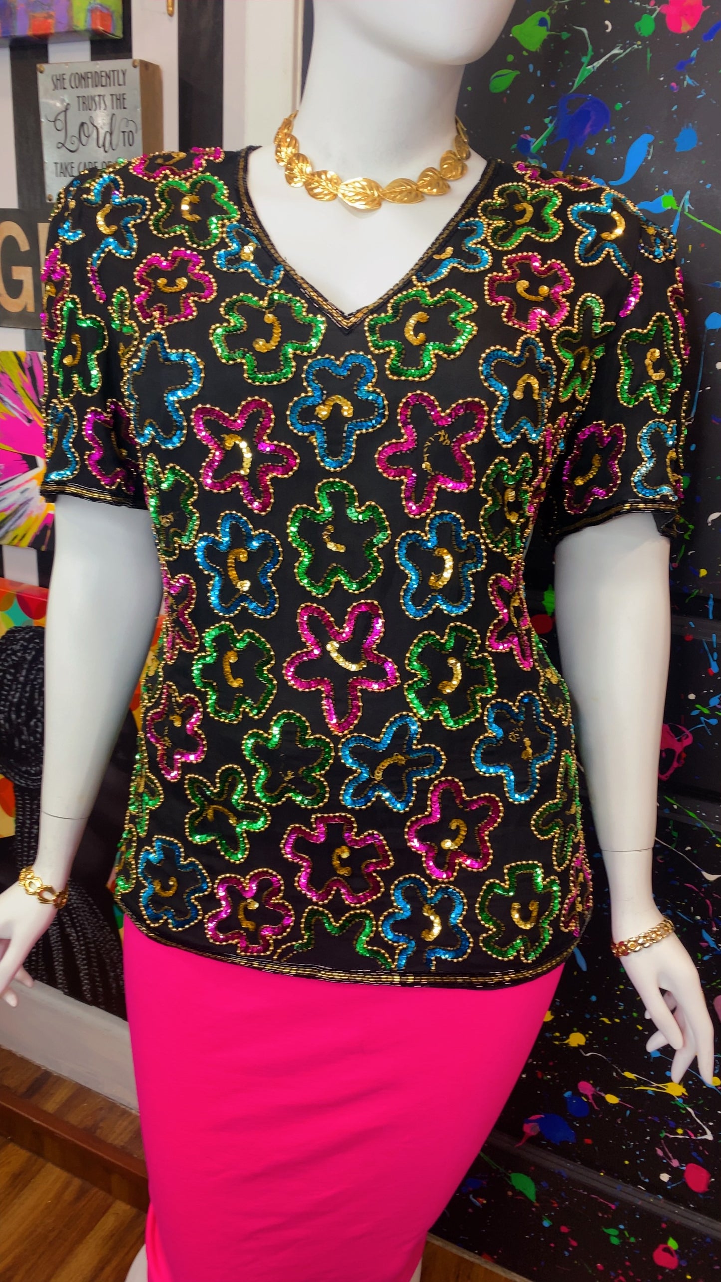 Vintage Sequin Blouse (20)