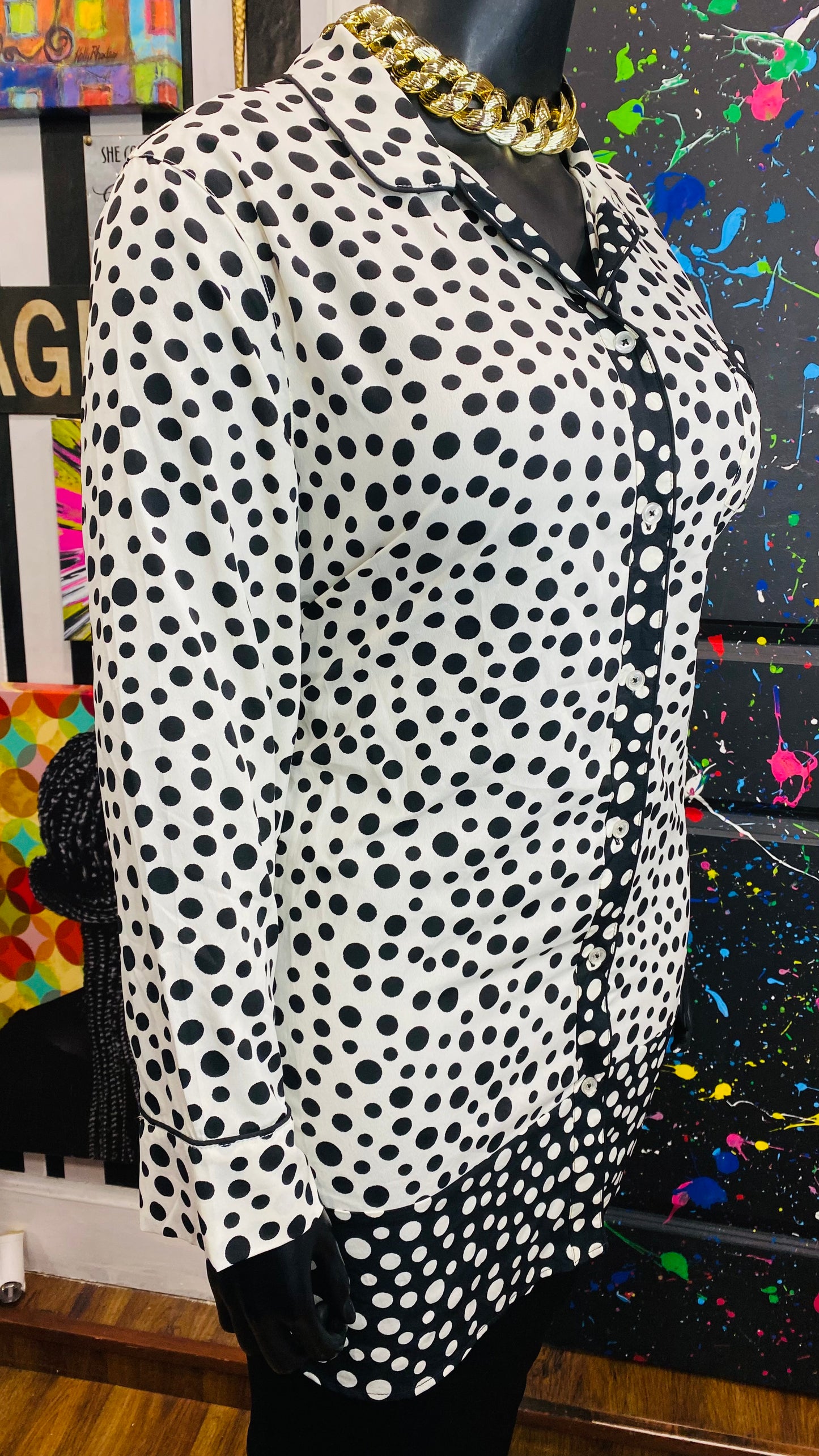 Black & White Polka Dot Blouse (16)