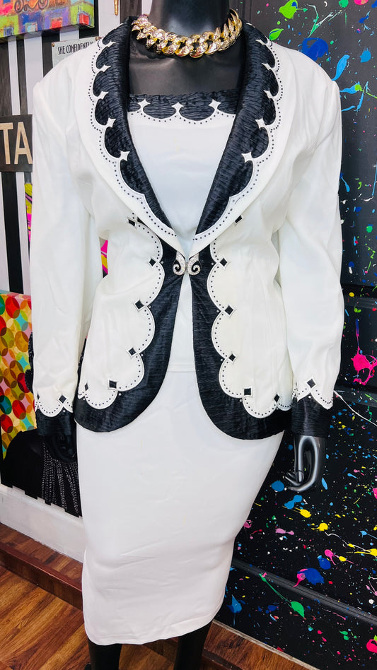 Vintage Black & White Skirt Set (22)