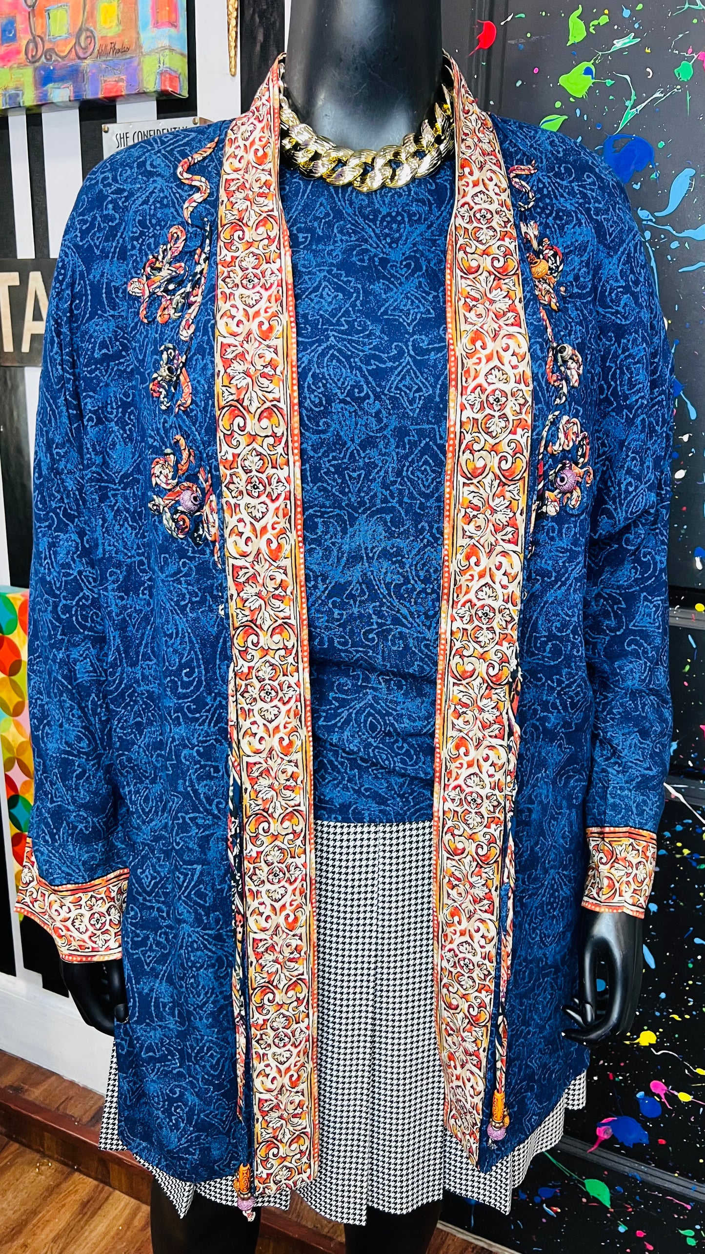 Vintage Carole Little Blouse & Duster Set (14)