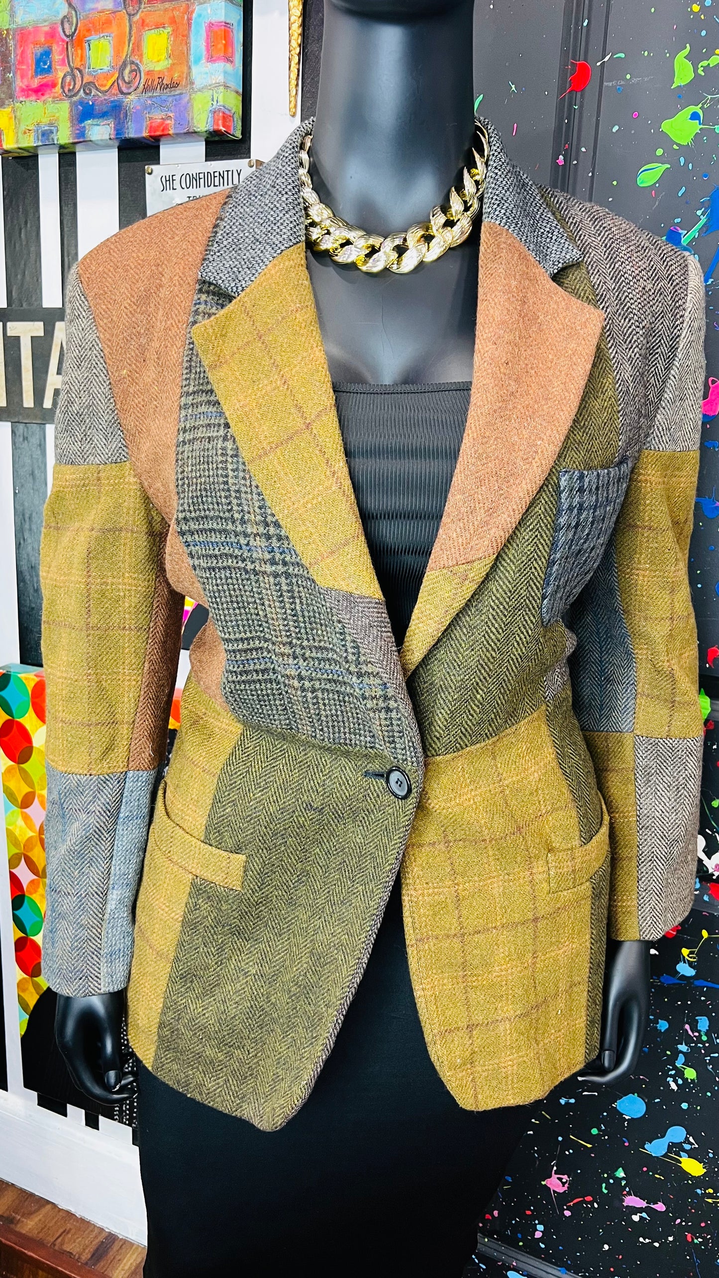 Vintage Wool Patchwork Blazer (16)