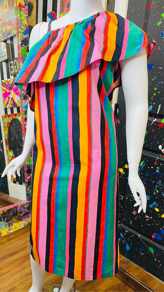 Striped One Shoulder Sun Dress (20)