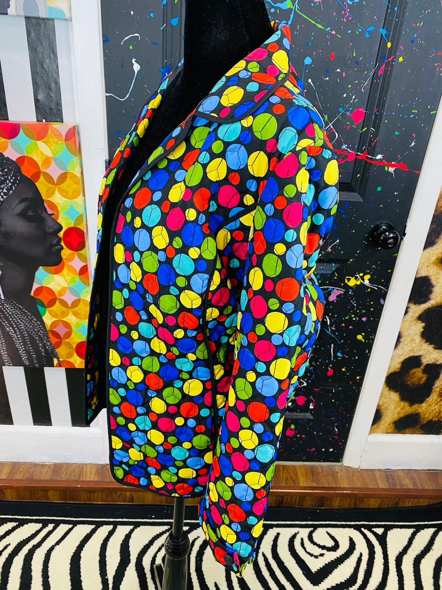 Vintage Multi -Colors Dot Blazer