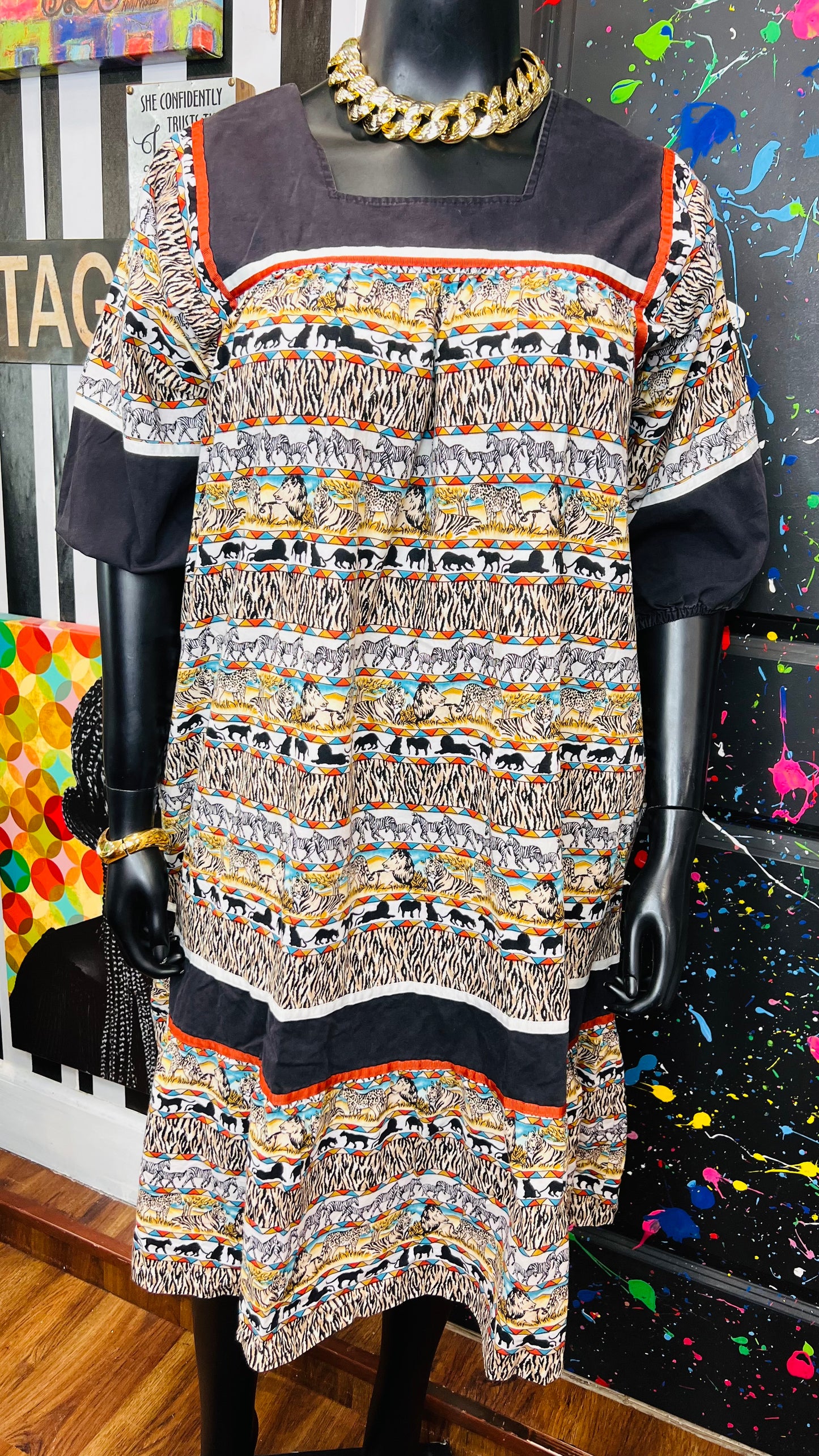 Vintage Safari House Dress (16)
