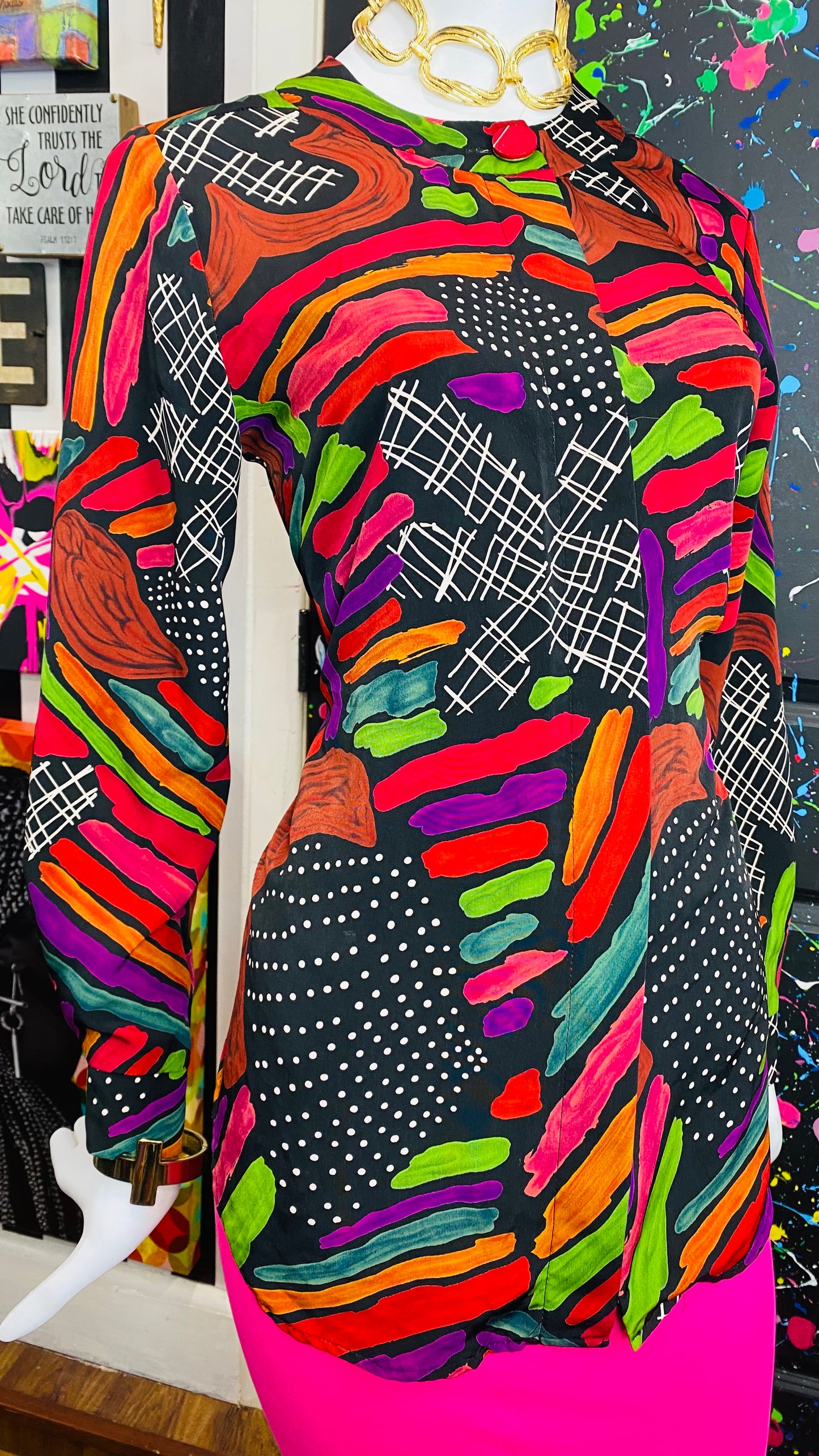 Vintage MixPrint Blouse (12)