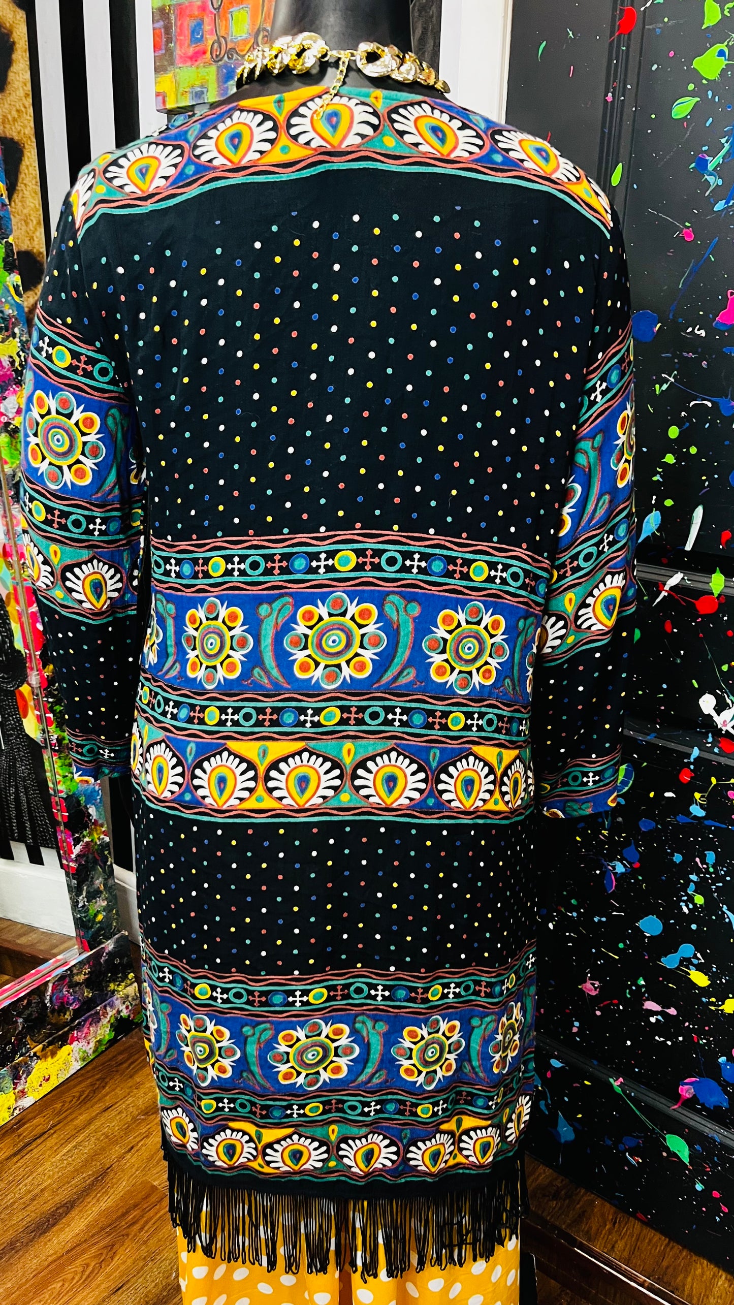 Vintage Abstract Mix Print Duster (12/14)