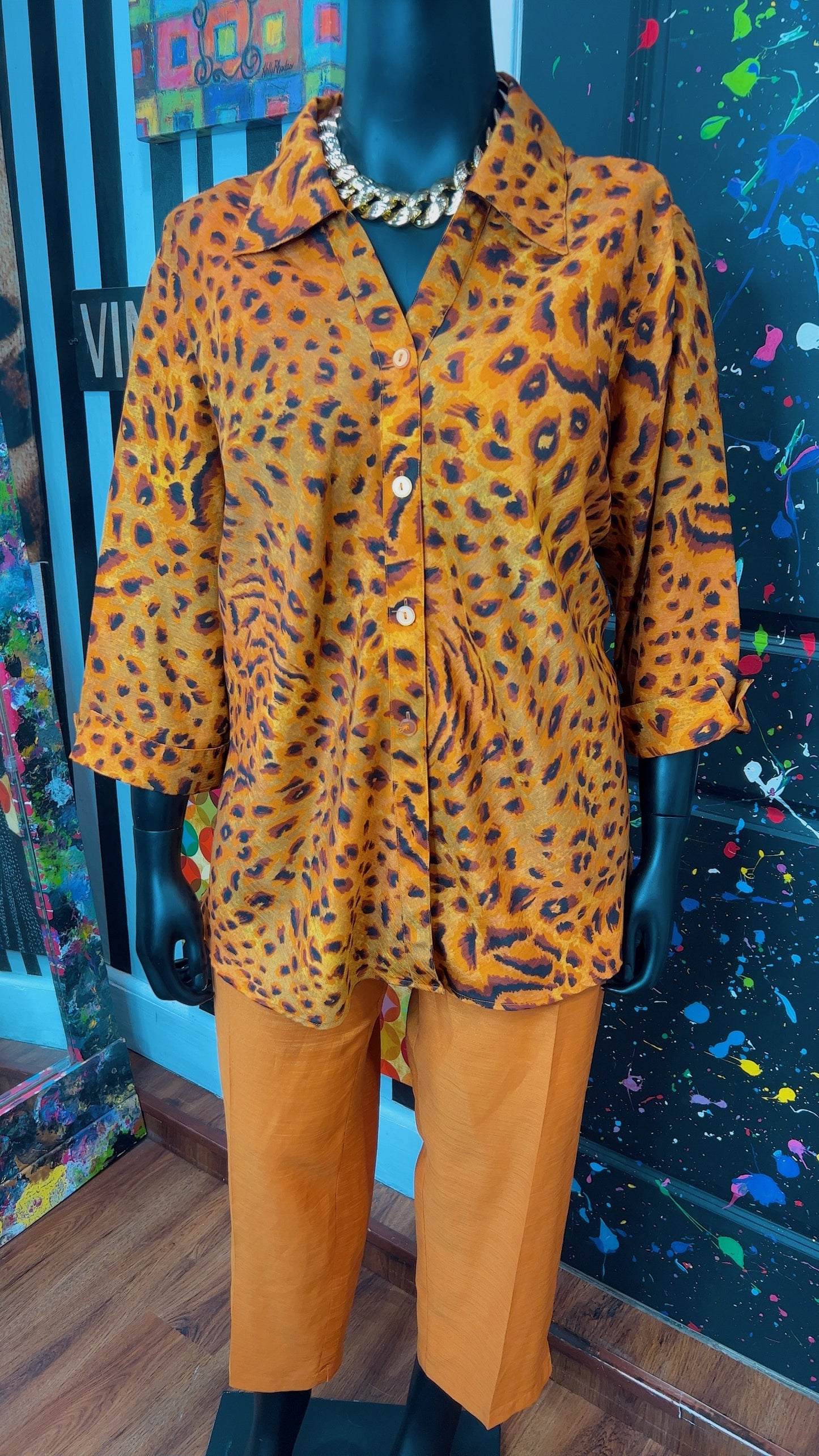 Vintage Animal Print Selene Pants Set (32)