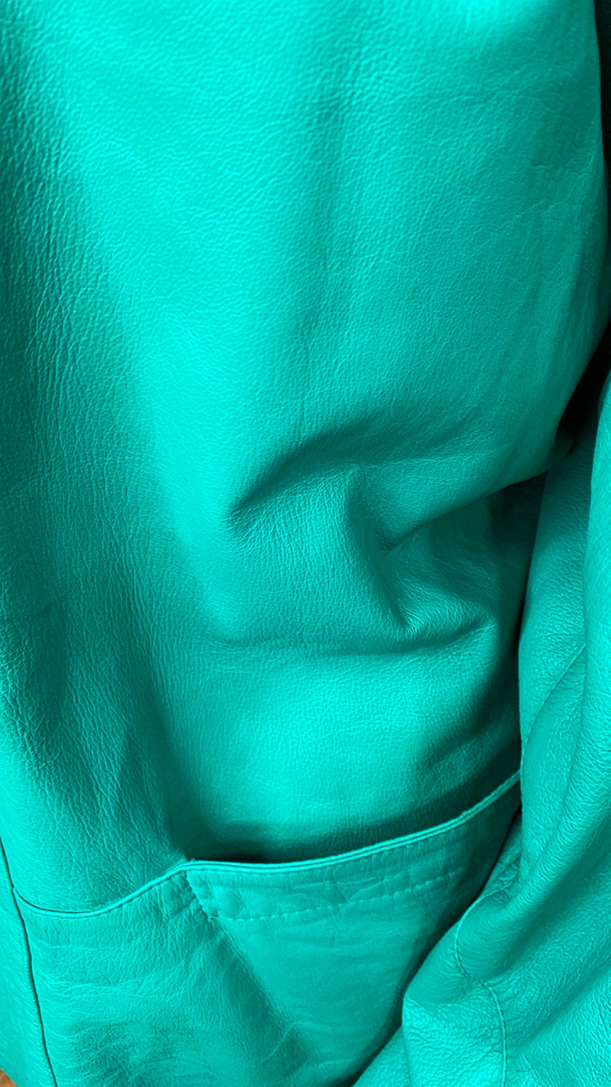 Plus Size Vintage Genuine Leather Teal Coat (22)