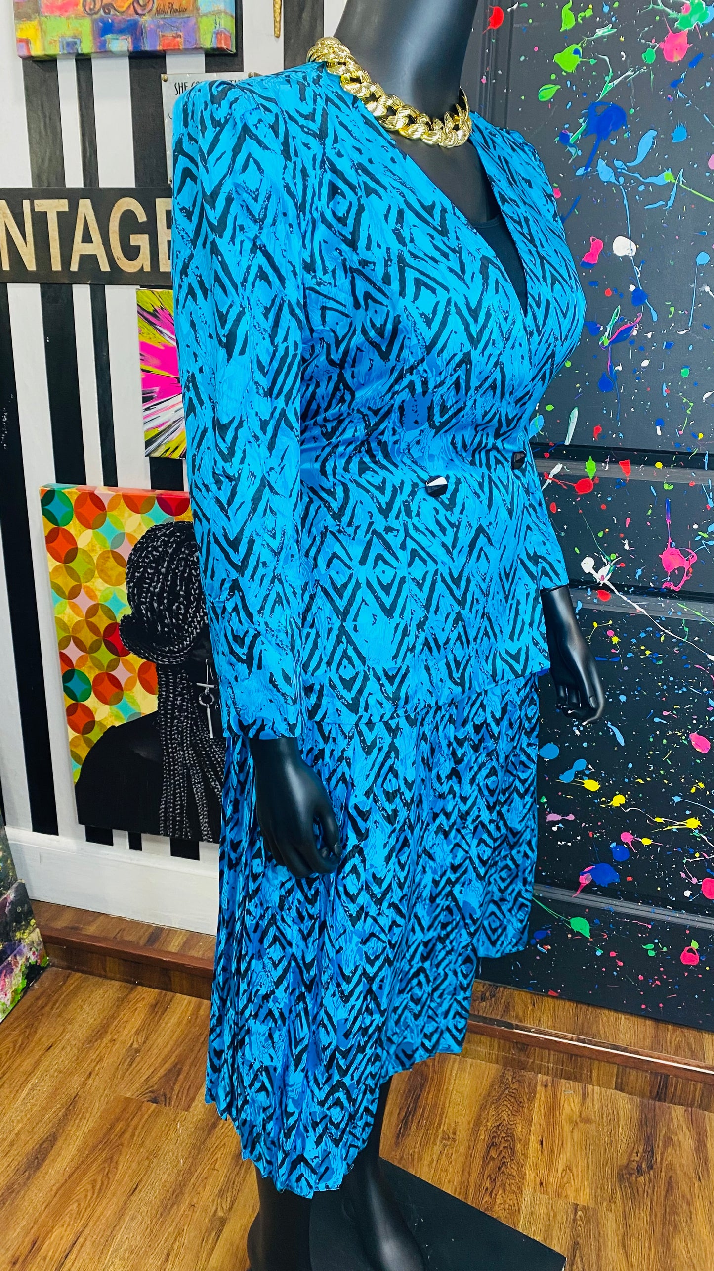 Vintage 100% Silk Skirt Suit (14)