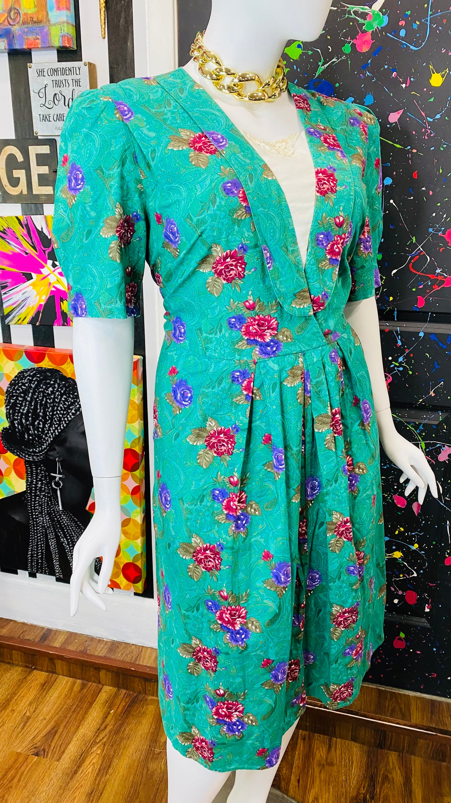 Vintage Floral Dress (22W)